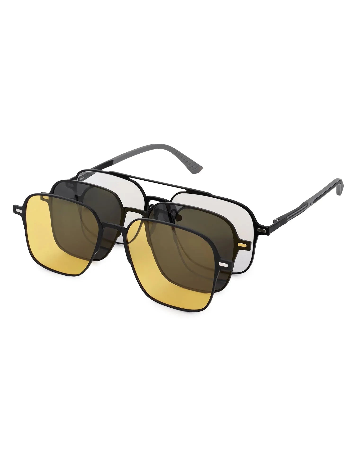 Avelora | Black Large Full Rim Rectangle Clip-on for Men & Women [UV-protected]