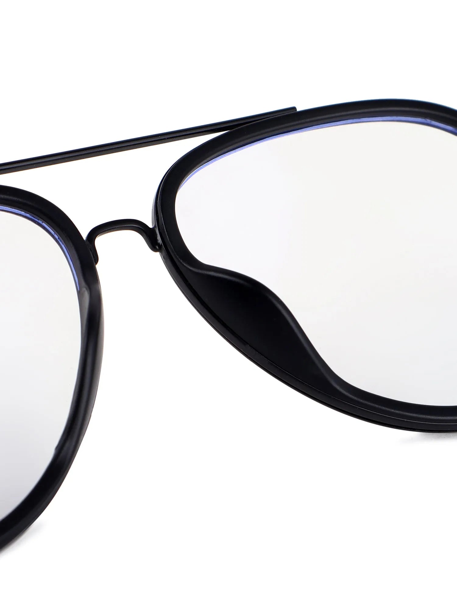 Eclipser | Black Medium Full Rim Aviator Clip-on for Men & Women [UV-protected]