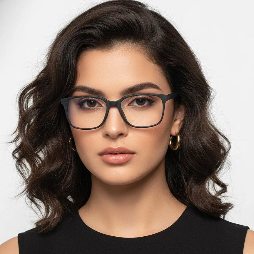 Focusly | Grey Medium Full Rim RECTANGLE Computer Glasses for Men & Women [Blue Block]