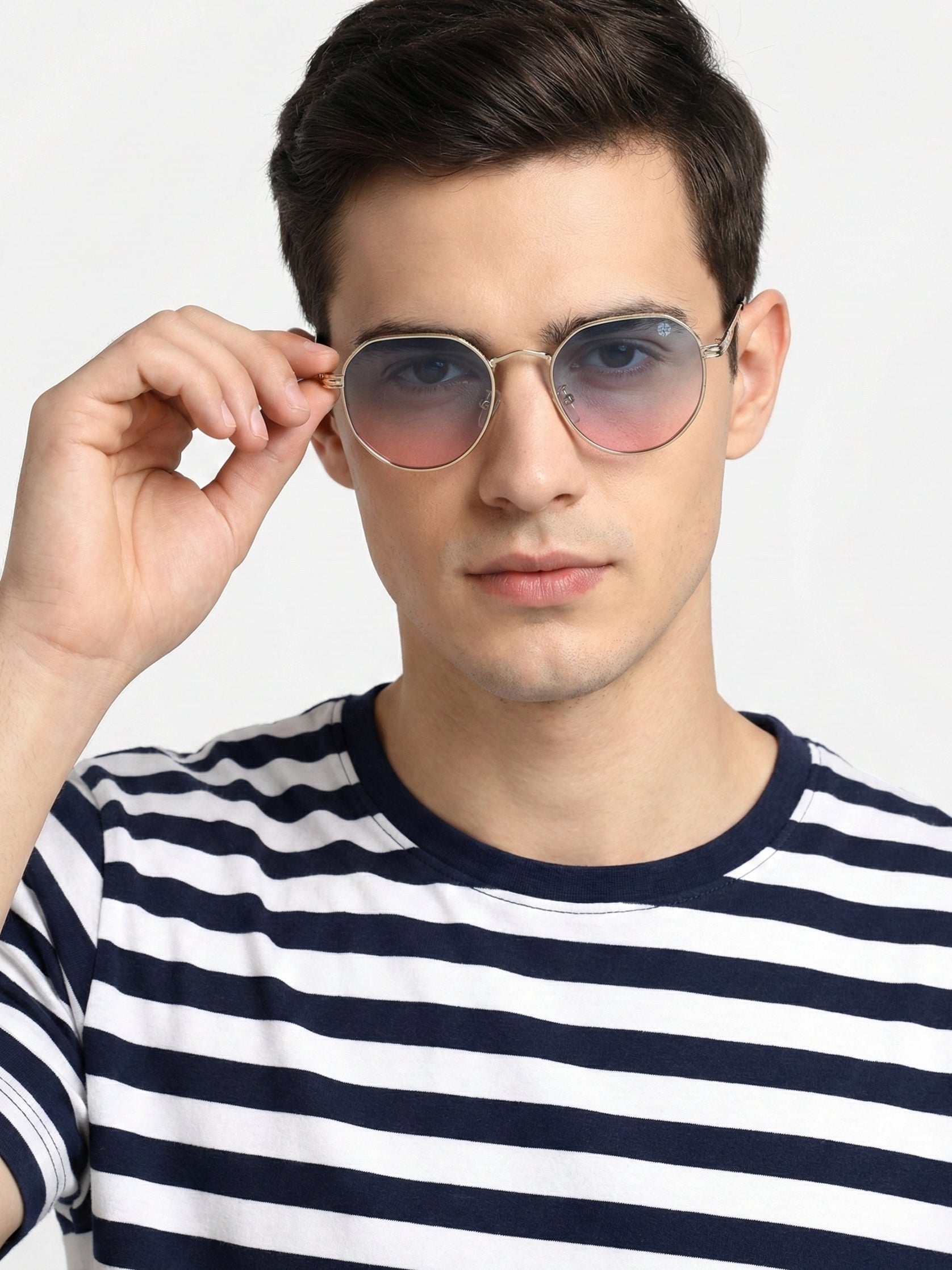 Ithon | Golden Medium Full Rim Oval Sunglasses for Men [UV-protected]