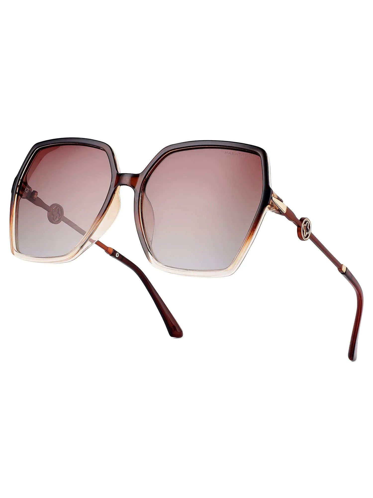 Ulyra | Gradient Brown Large Full Rim Square Sunglasses for Women [Polarized]