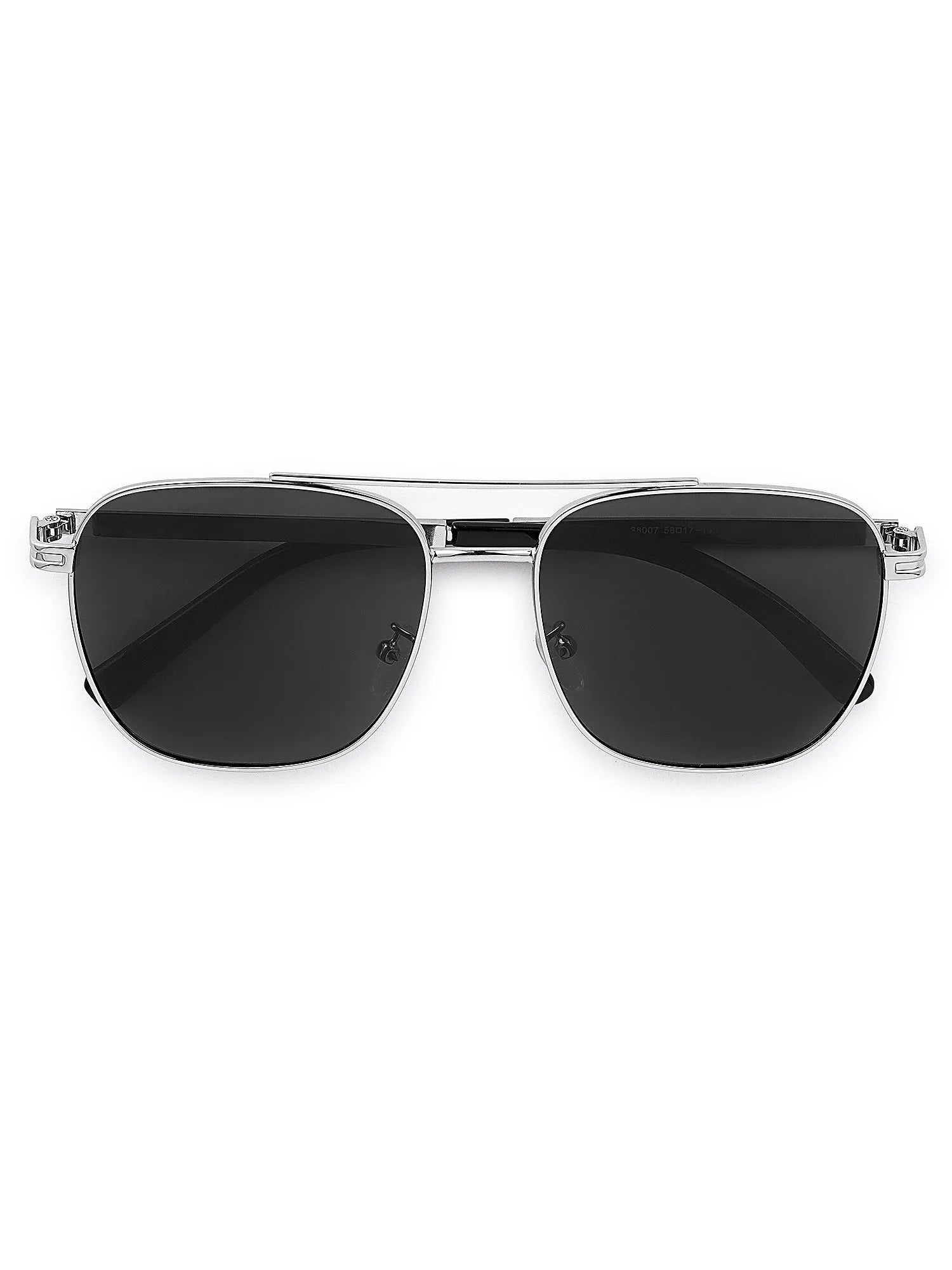 Quivion | Silver Large Full Rim Square Sunglasses for Men [Polarized]