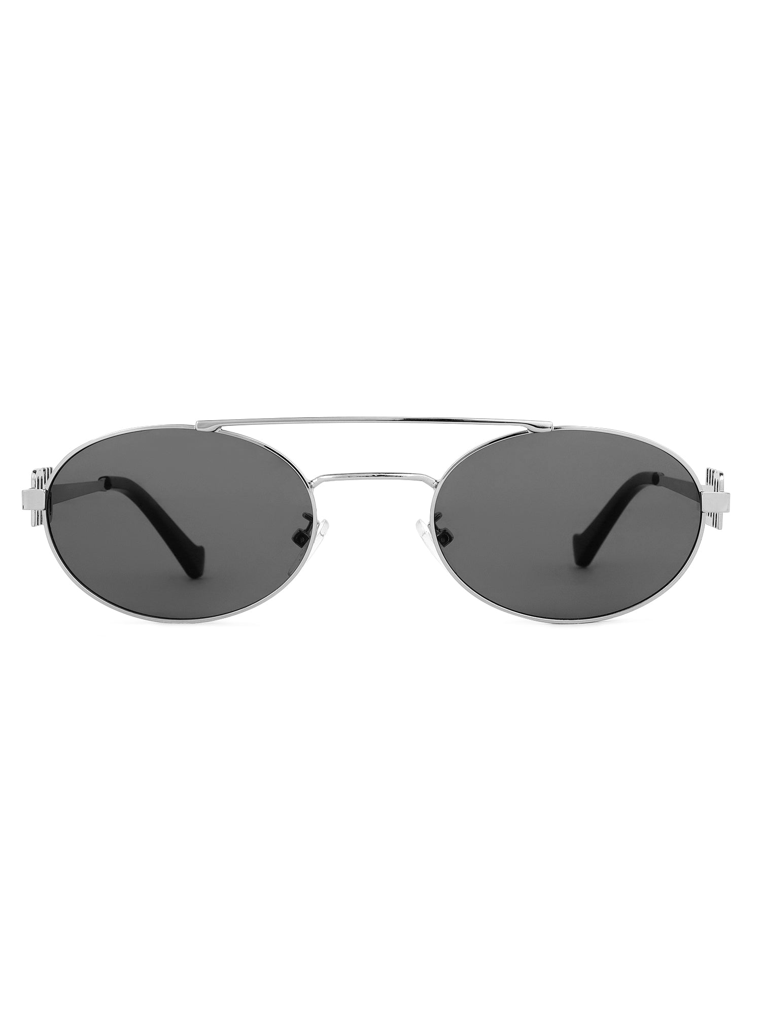 Stralium | Grey Large Full Rim Oval Sunglasses for Women [UV-protected]