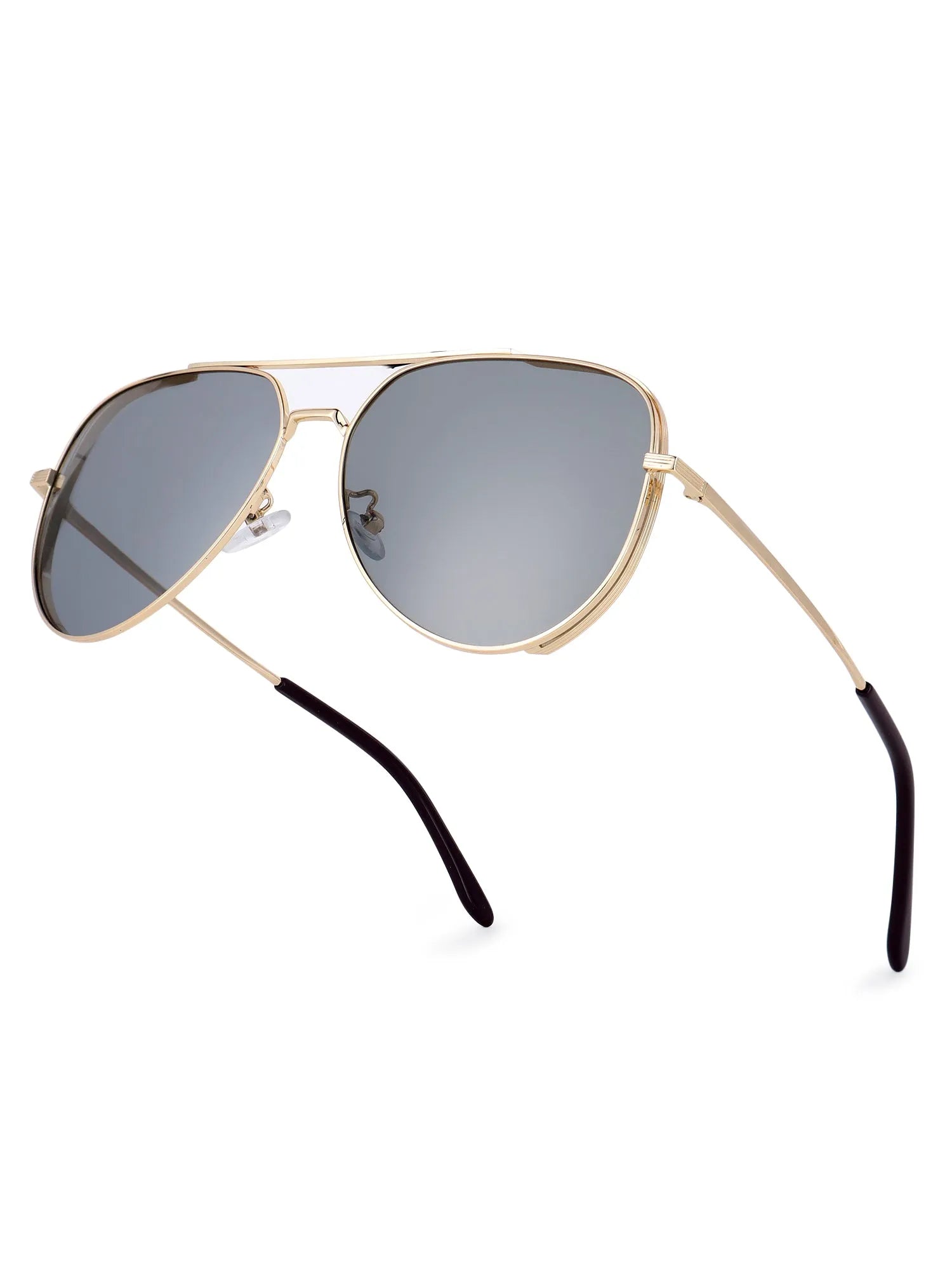 Crythra | Grey Large Full Rim Aviator Sunglasses for Men [Polarized]
