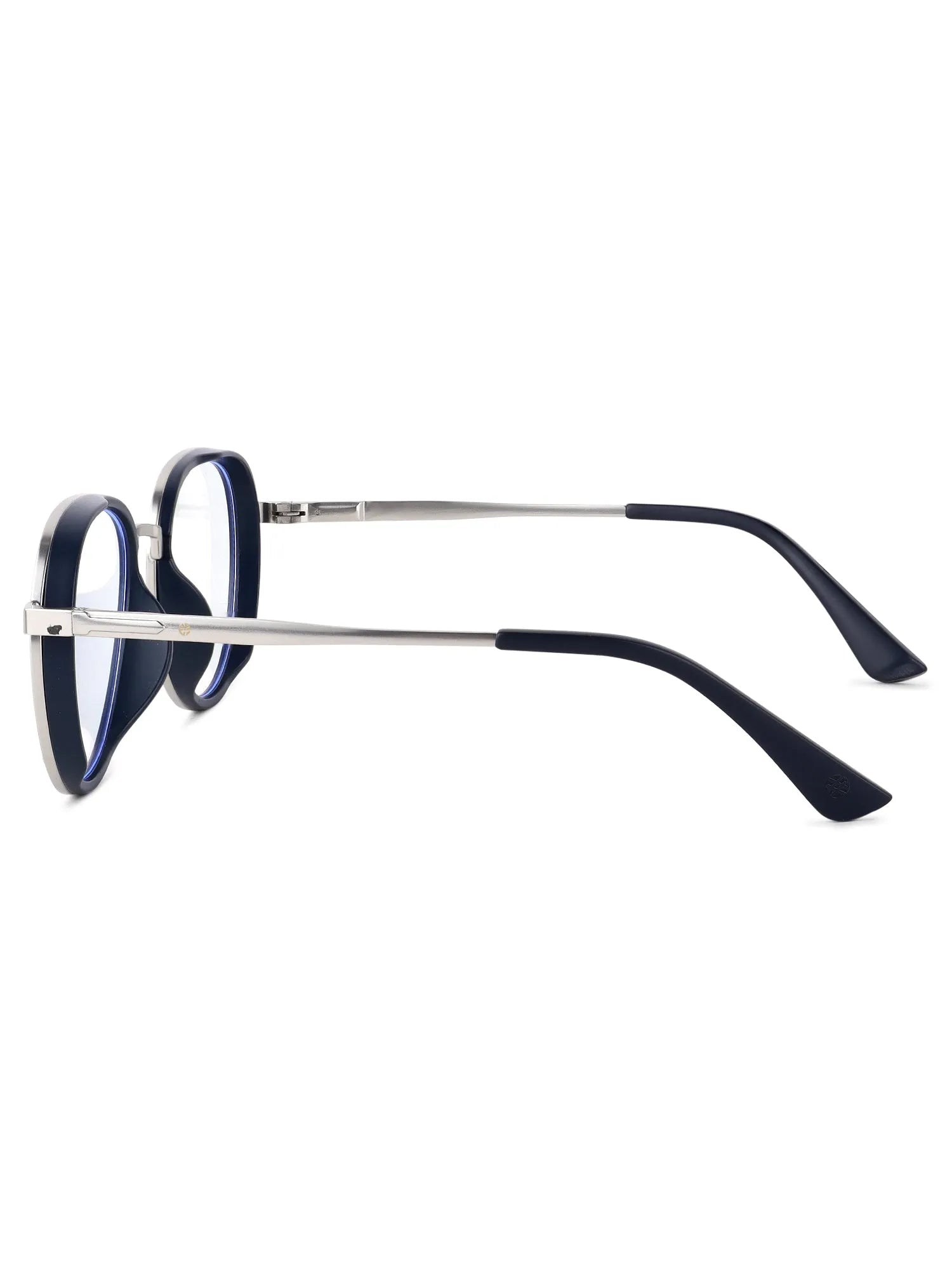 Caelium | Silver & Black Large Full Rim Aviator Clip-on for Men & Women [UV-protected]
