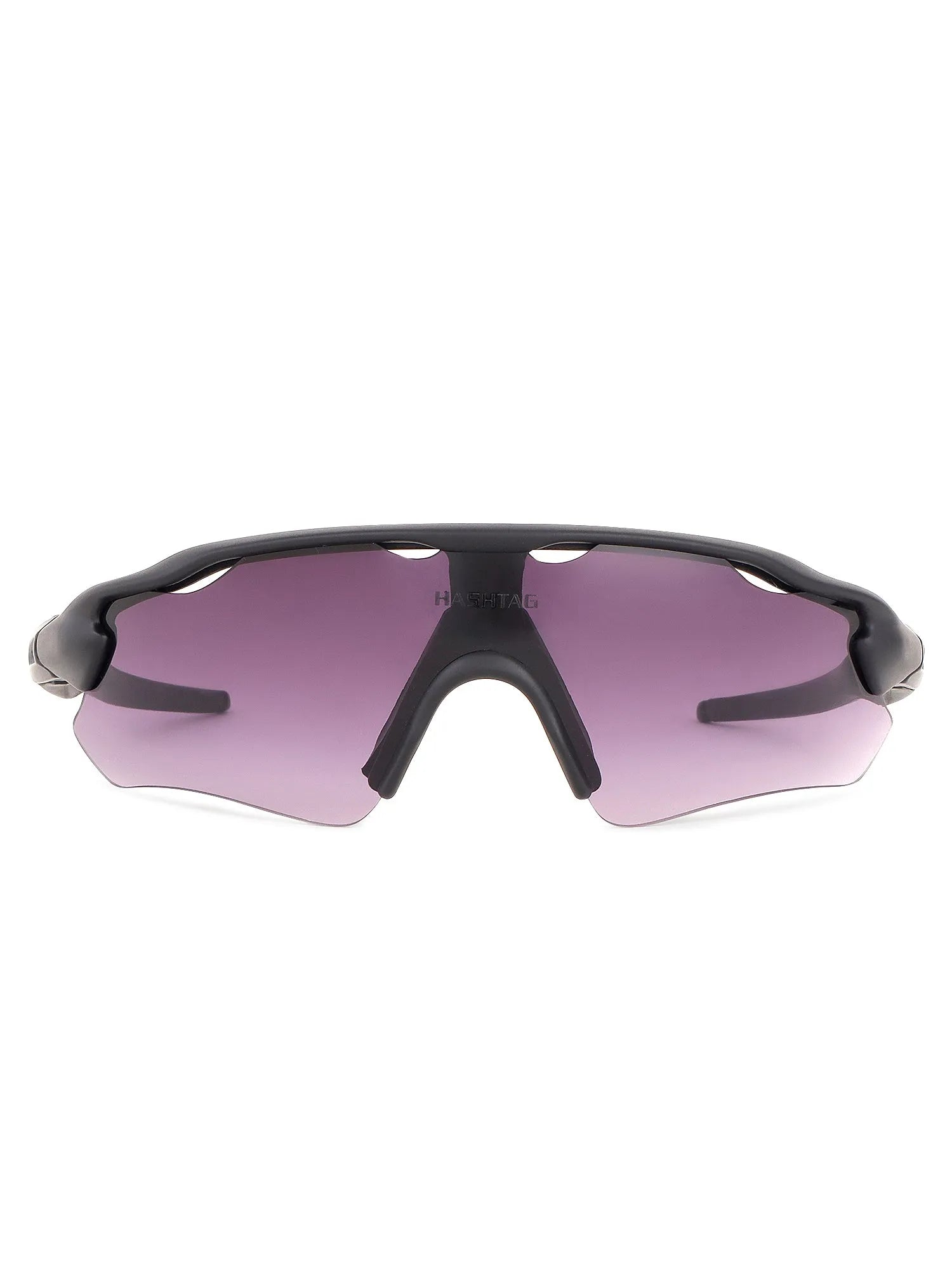 Chronos | Black Medium Half Rim Shield Sports for Men & Women [UV-protected]