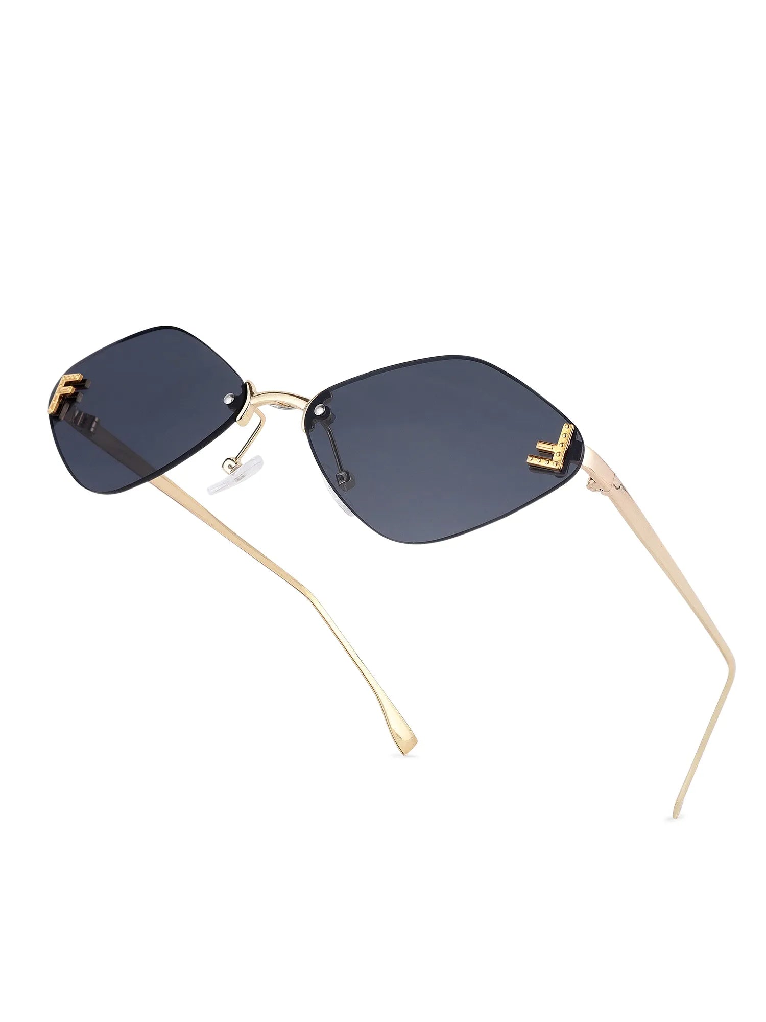 Xelora | Black Small Rim Less Diamond Sunglasses for Women [UV-protected]
