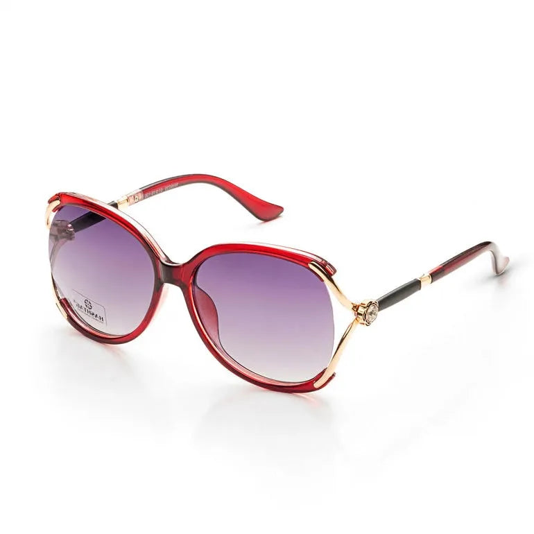 Saffron | Red Large Full Rim Oval Sunglasses for Women [Polarized]