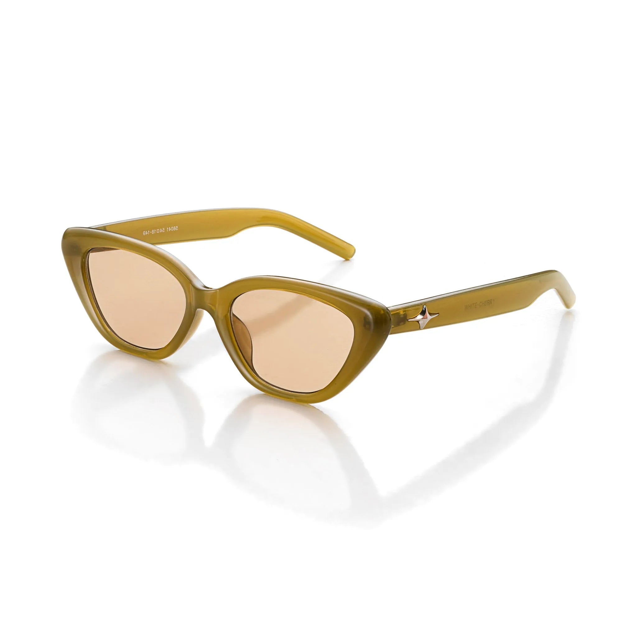 Syra | Transparent-Green Medium Full Rim Cat-Eye Sunglasses for Women [UV-protected] HASHTAG X WHITECHERRY