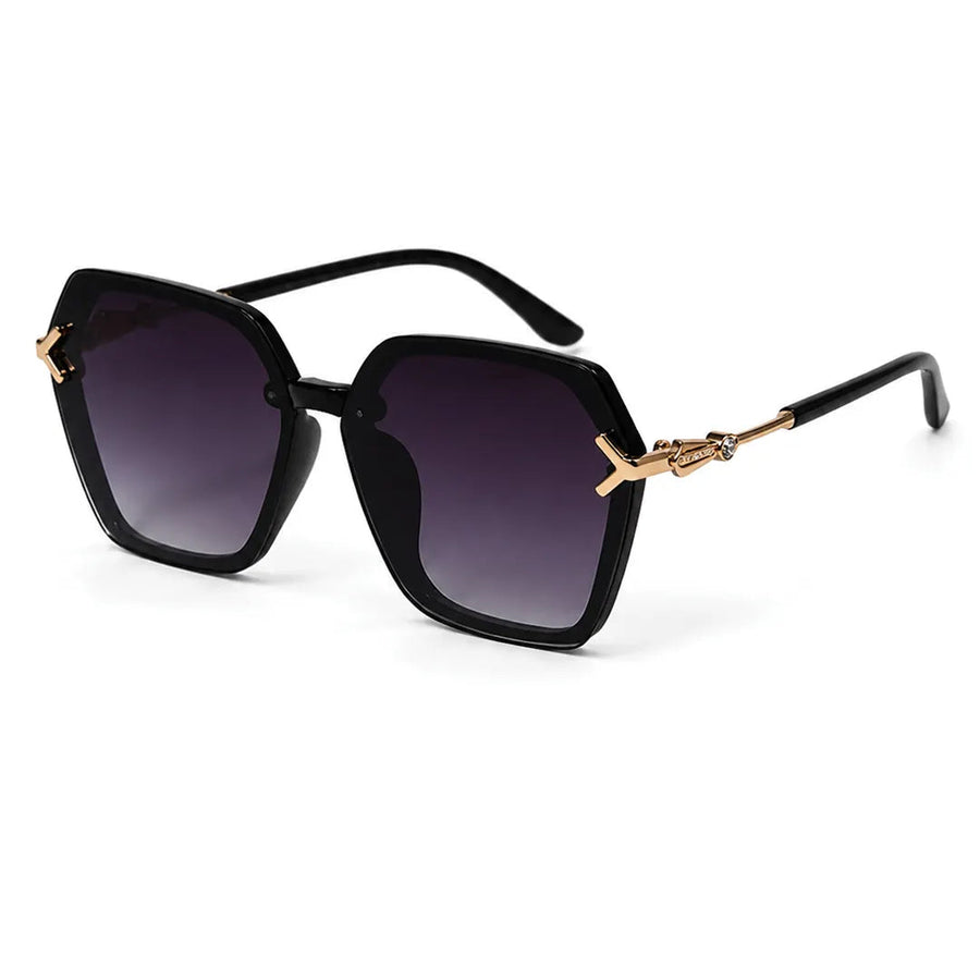 Veilion | Purple Large Full Rim Hexagonal Sunglasses for Women [UV-protected]