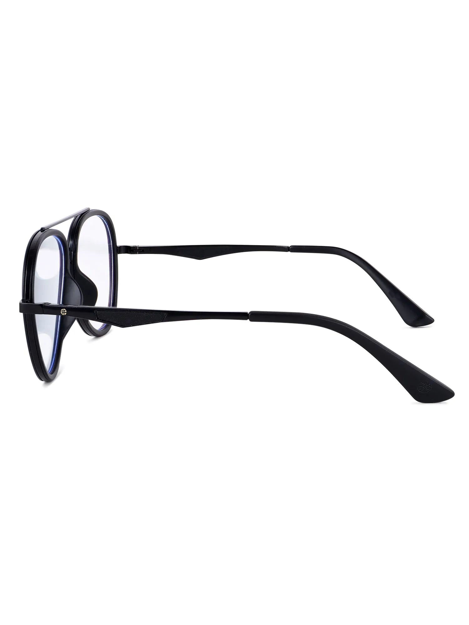 Eclipser | Black Medium Full Rim Aviator Clip-on for Men & Women [UV-protected]