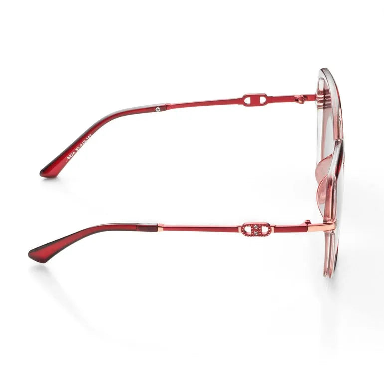 Eclipta | Red Oversized Full Rim Rectangle Sunglasses for Women [Polarized]