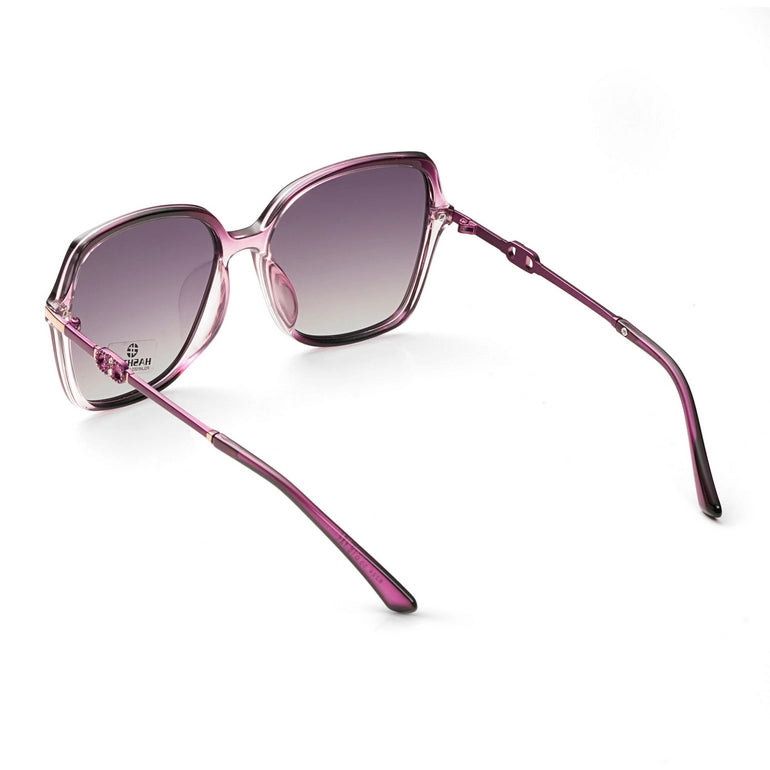 Eclipta | Purple Large Full Rim Rectangle Sunglasses for Women [Polarized]