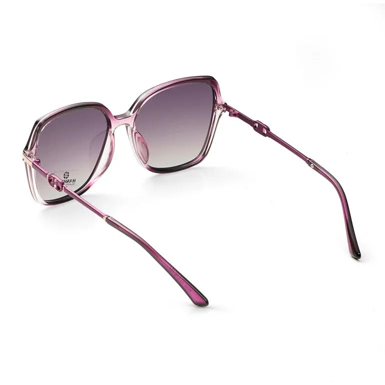 Eclipta | Purple Oversized Full Rim Rectangle Sunglasses for Women [Polarized]