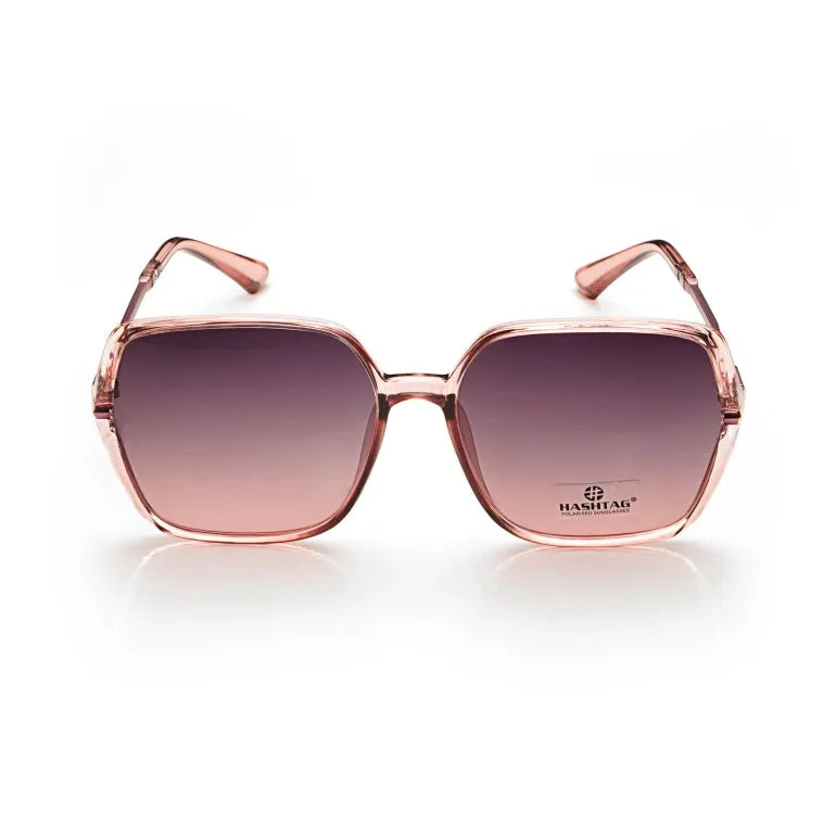 Driftis | Pink Large Full Rim Heptagonal Sunglasses for Women [Polarized]