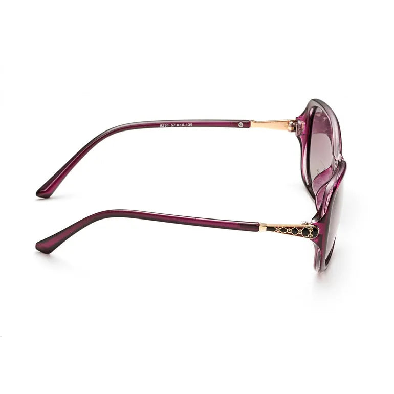 Crystara | Purple Large Full Rim Butterfly Sunglasses for Women [Polarized]