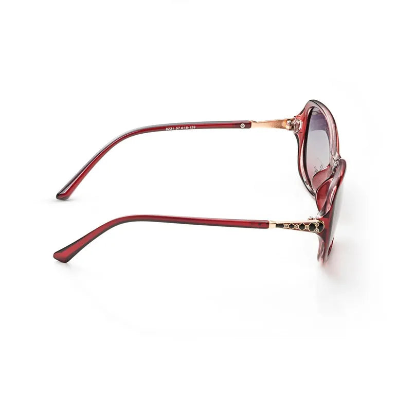 Crystara | Brown Large Full Rim Butterfly Sunglasses for Women [Polarized]