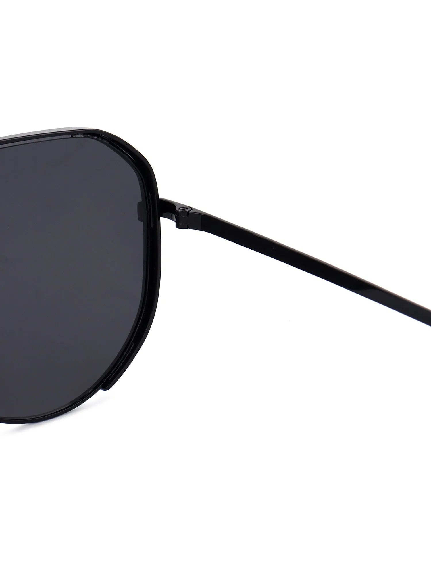 Tesseract | Black Large Full Rim Aviator Sunglasses for Men [Polarized]