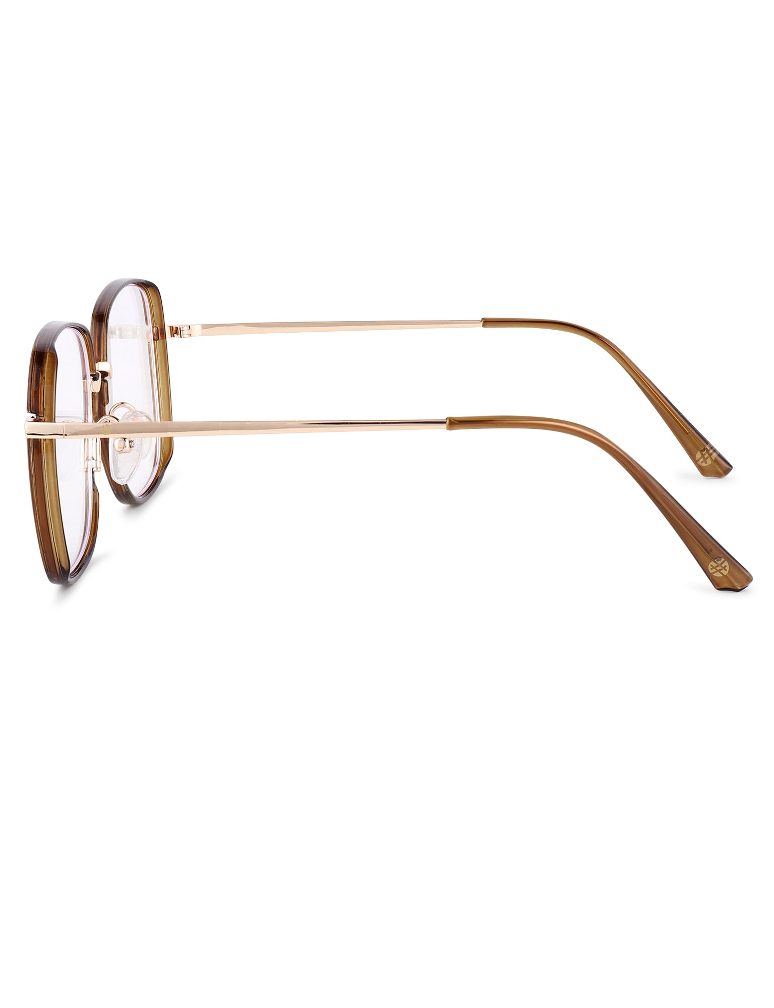 Duskra | Golden & Brown Large Full Rim Square Clip-on for Men & Women [UV-protected]