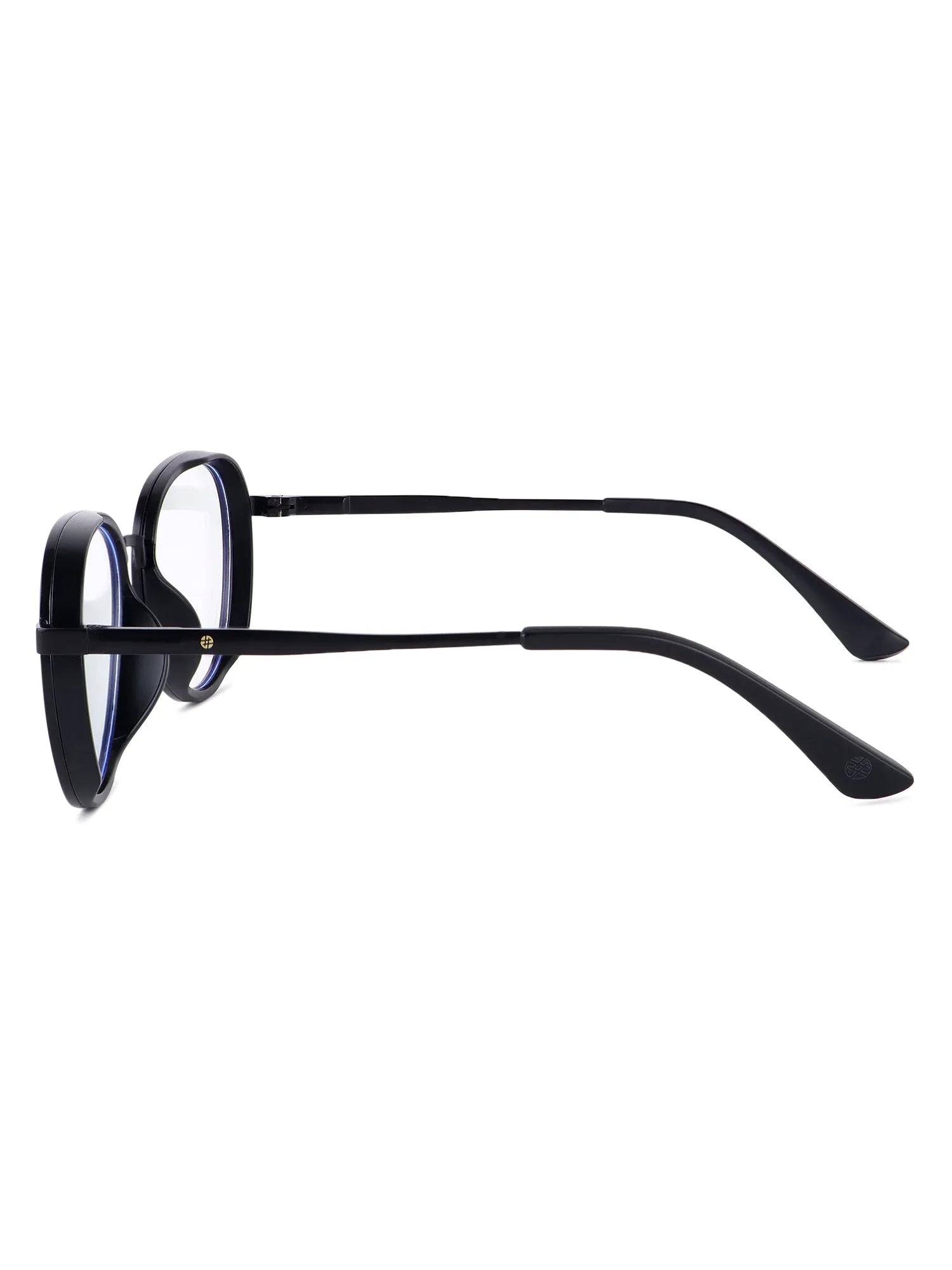 Caelium | Black Large Full Rim Aviator Clip-on for Men & Women [UV-protected]