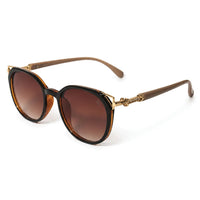Vortex | Brown Medium Full Rim Round Sunglasses for Women [UV-protected]
