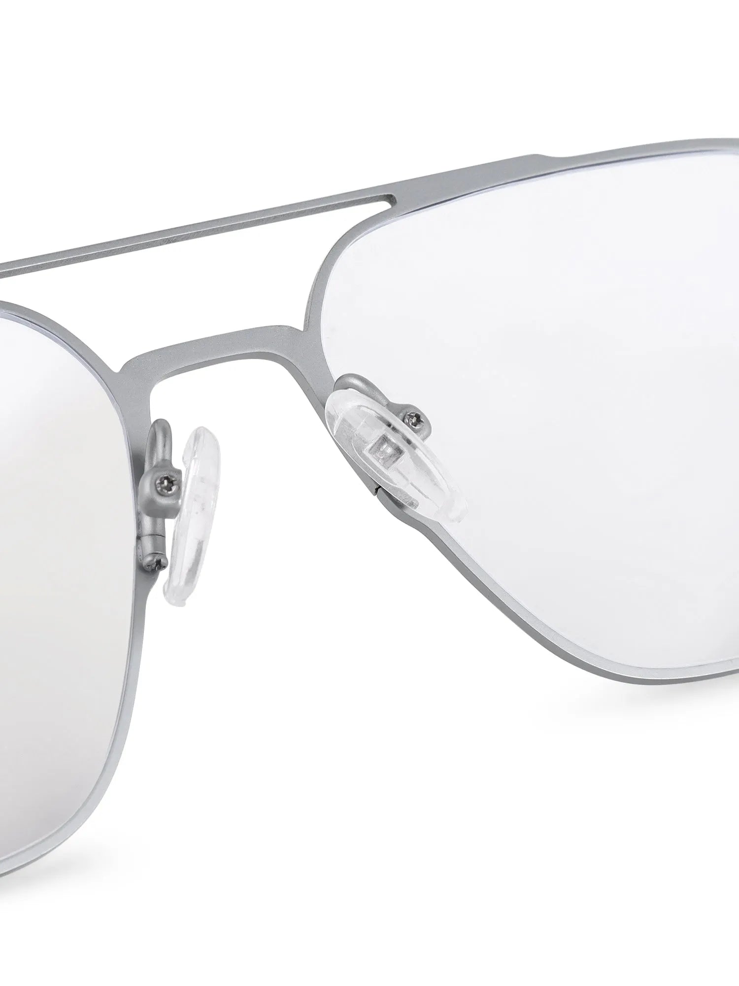 Avelora | Silver Large Full Rim Rectangle Clip-on for Men & Women [UV-protected]