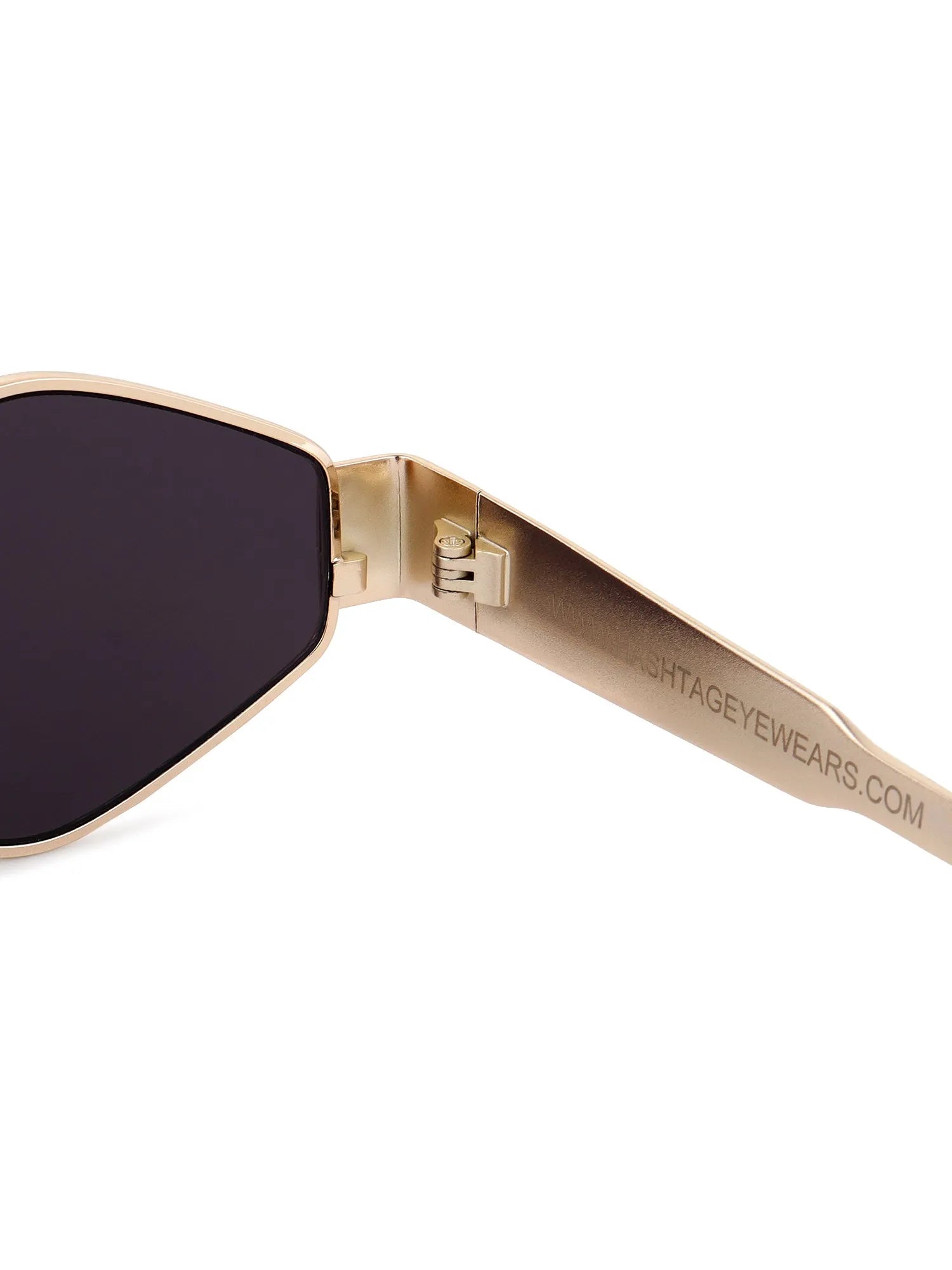 Ecliptor | Golden Medium Full Rim Diamond Sunglasses for Women [UV-protected]