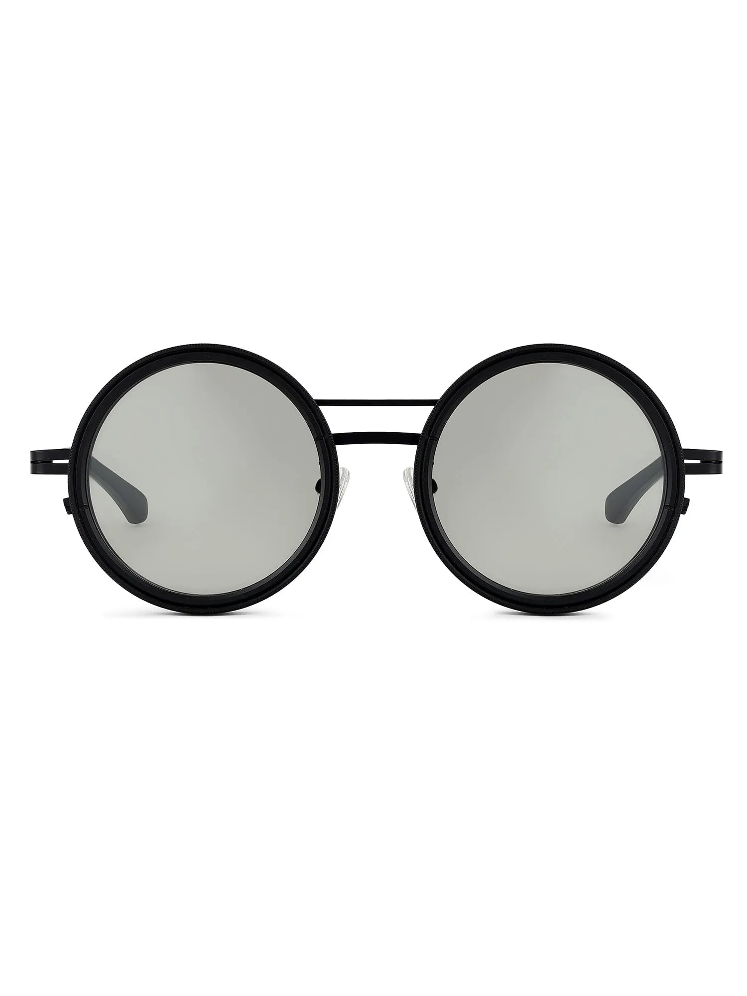 APERTURE | Black Large Full Rim Round Sunglasses for Men & Women [Tint Adjustable]