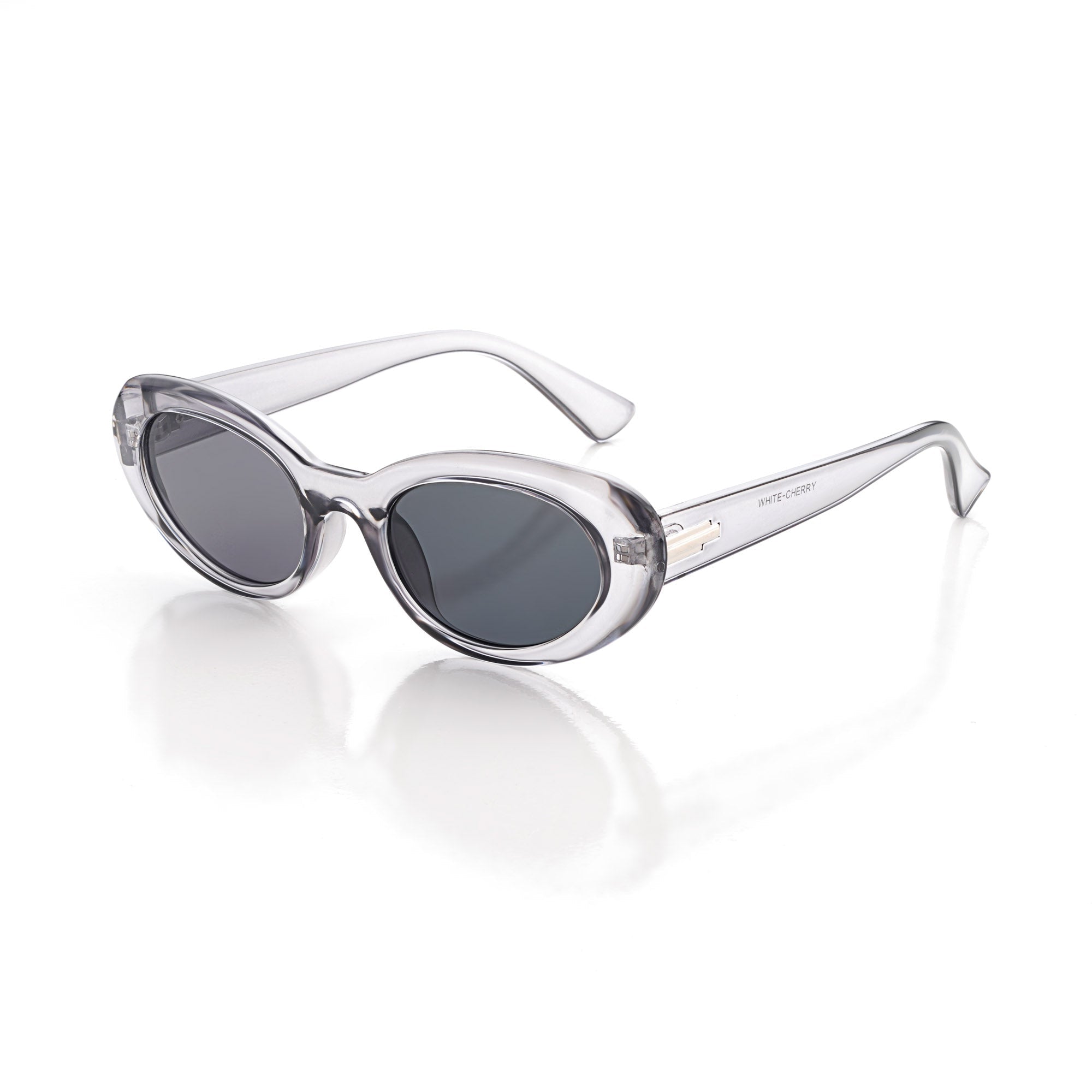 Thunderx | Transparent-Grey Medium Full Rim Oval Sunglasses for Women [UV-protected]