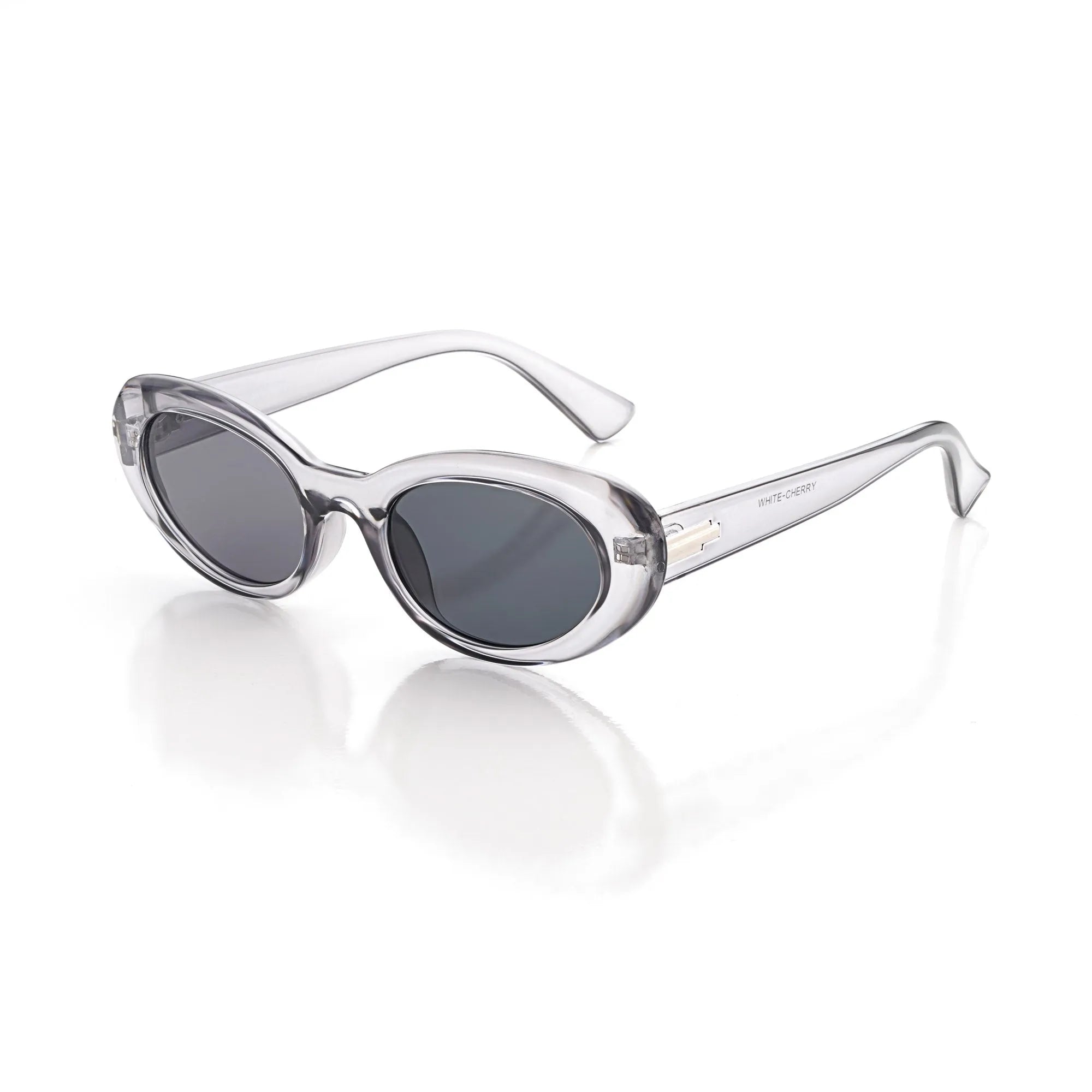 Thunderx | Transparent-Grey Medium Full Rim Oval Sunglasses for Women [UV-protected] HASHTAG X WHITECHERRY