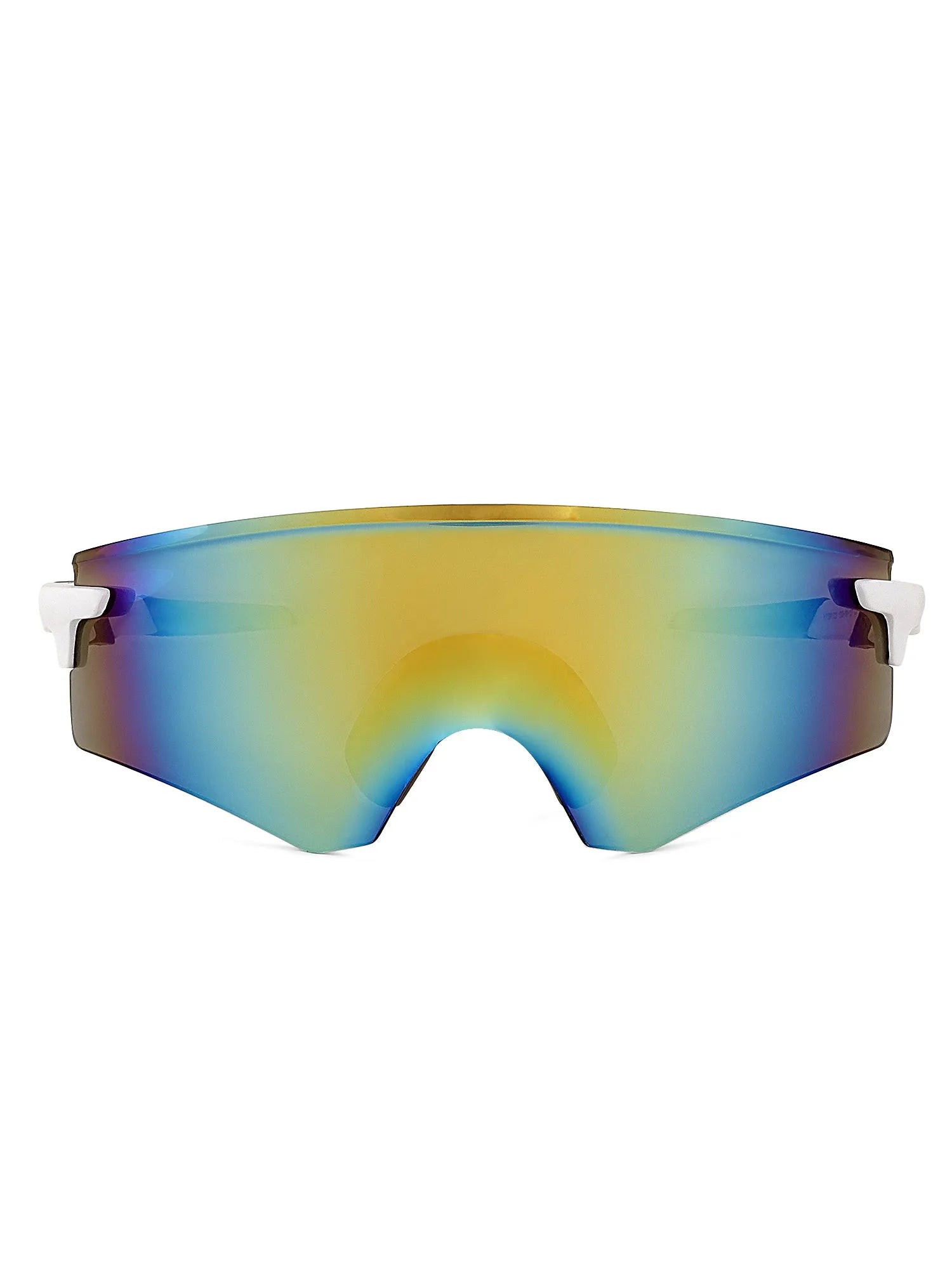 Drakion | White Medium Rim Less Shield Sports Glasses for Men & Women [UV-protected]
