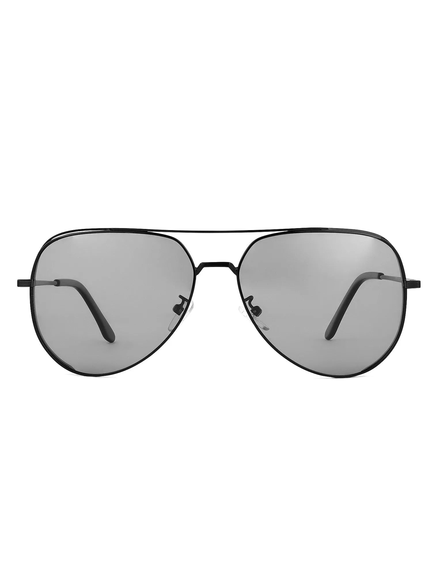 Crythra | Black Large Full Rim Aviator Sunglasses for Men [Polarized]