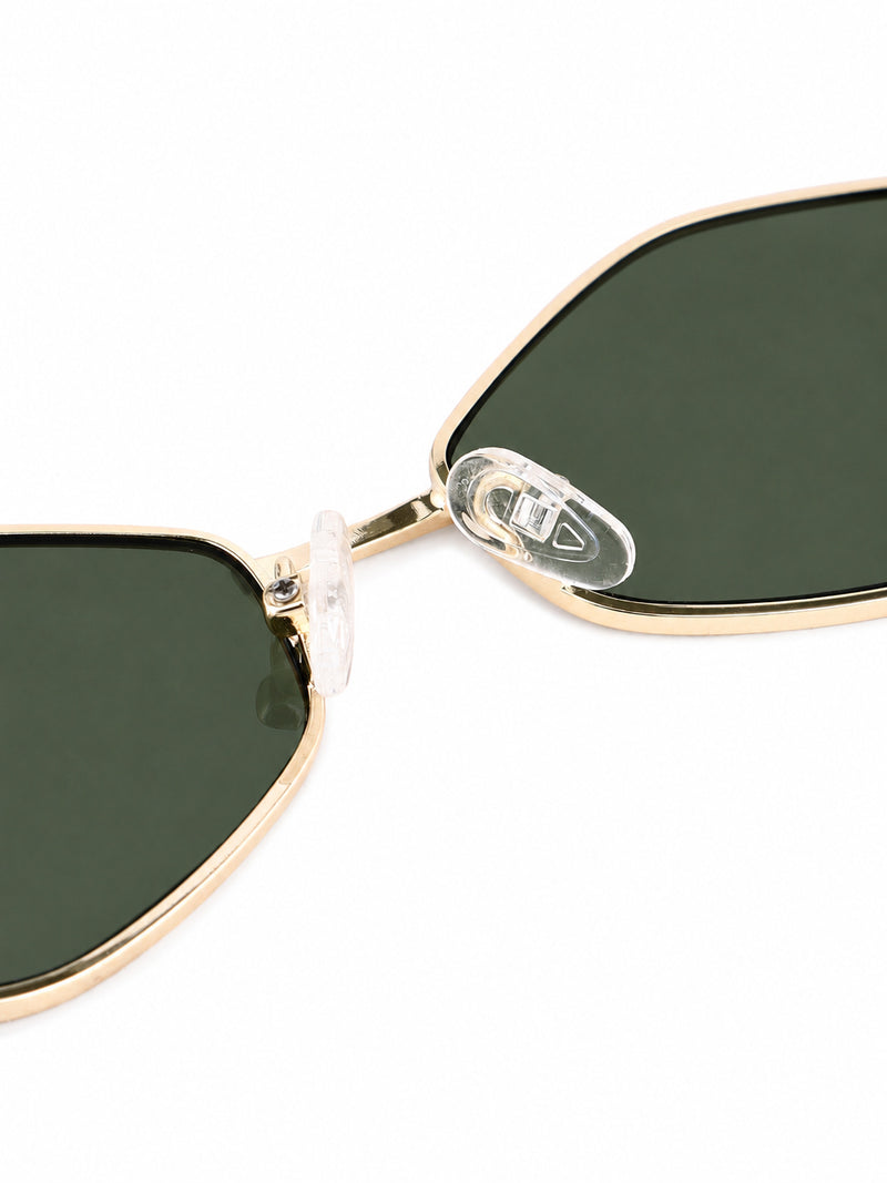 Ecliptor | Green Medium Full Rim Diamond Sunglasses for Women [UV-protected]