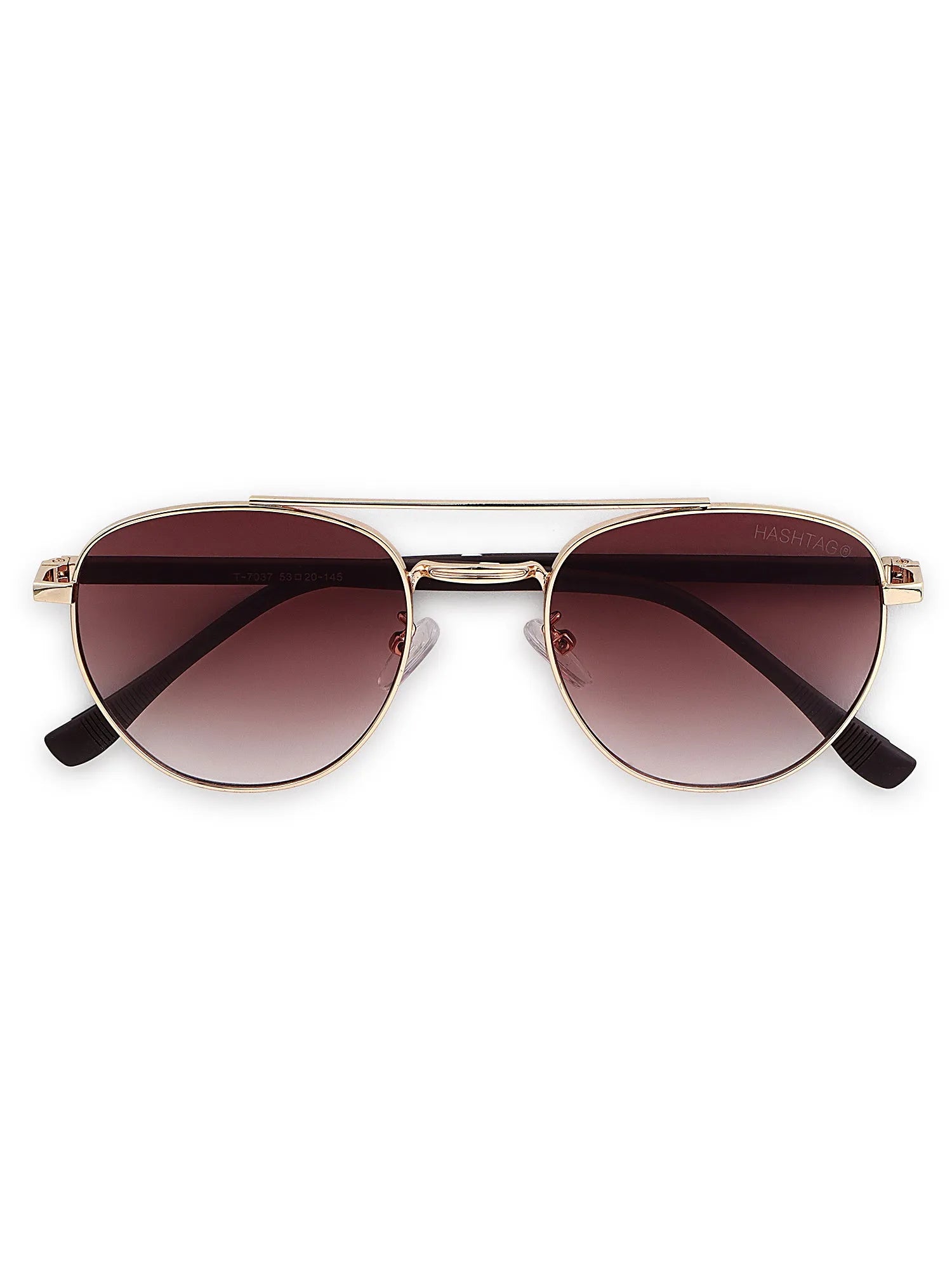 Valkyra | Gradient Brown Large Full Rim Aviator Sunglasses for Men & Women [UV-protected]