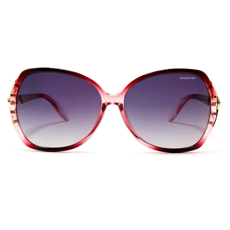 Hueless | Gradient Pink Medium Full Rim Butterfly Sunglasses for Women [Polarized]
