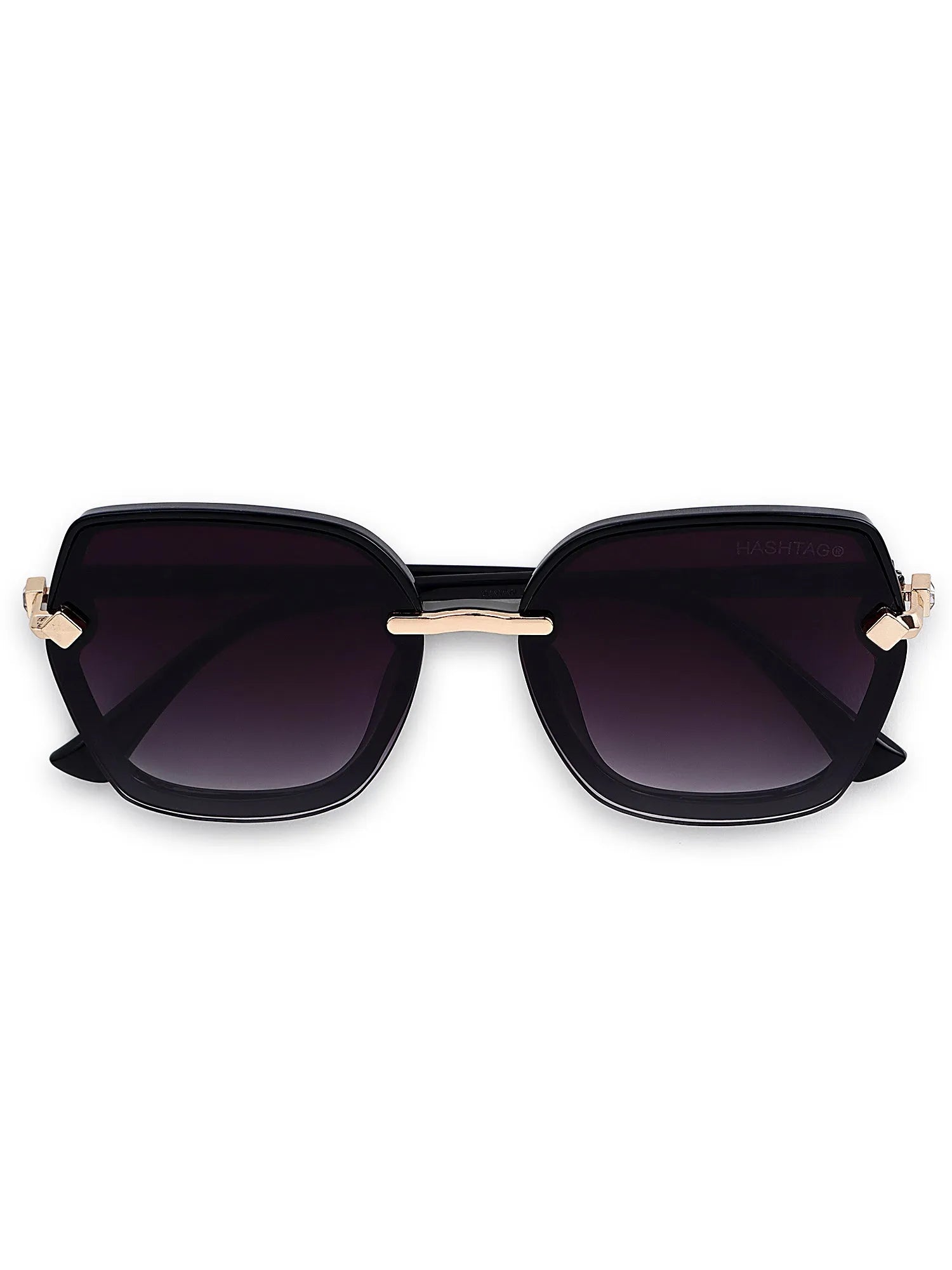 Xyrion | Gradient Black Large Full Rim Butterfly Sunglasses for Men & Women [UV-protected]