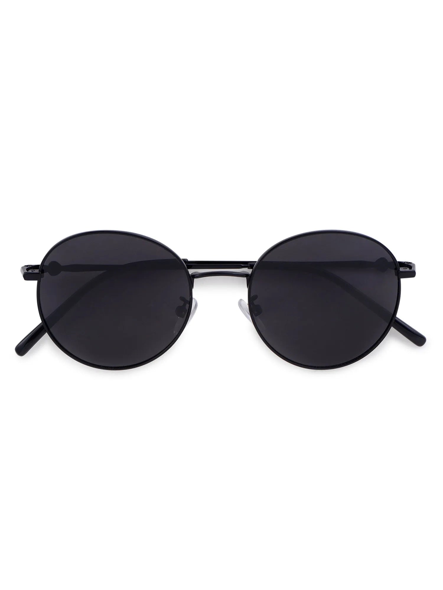 Dravyn | Black Medium Full Rim Round Sunglasses for Men & Women [Polarized]