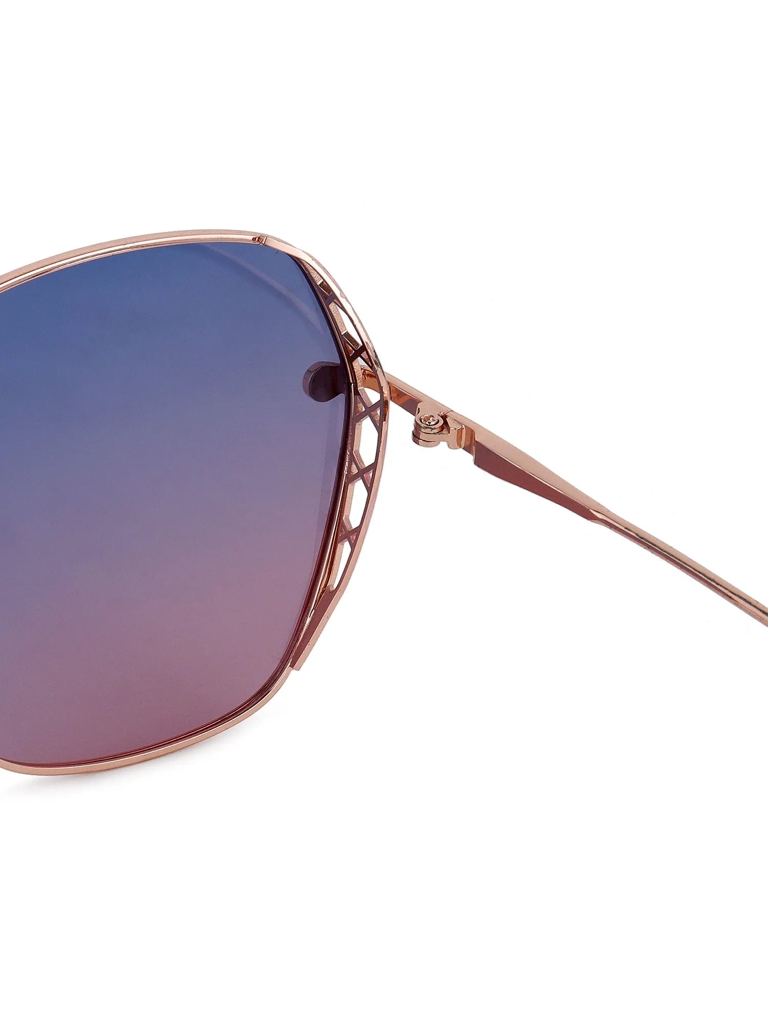 Nixion | Pink & Golden Large Full Rim Square Sunglasses for Women [Polarized]