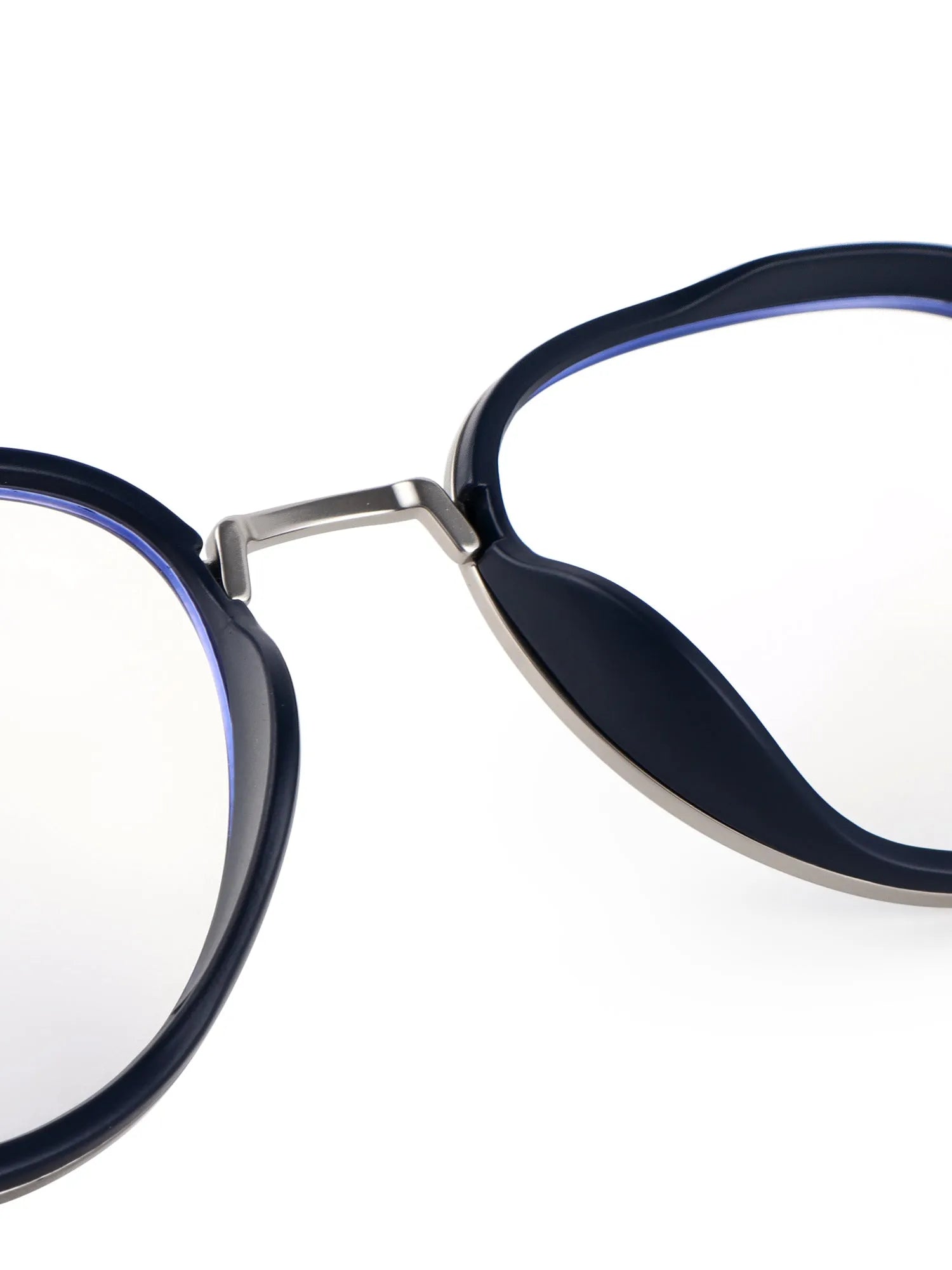 Caelium | Silver & Black Large Full Rim Aviator Clip-on for Men & Women [UV-protected]