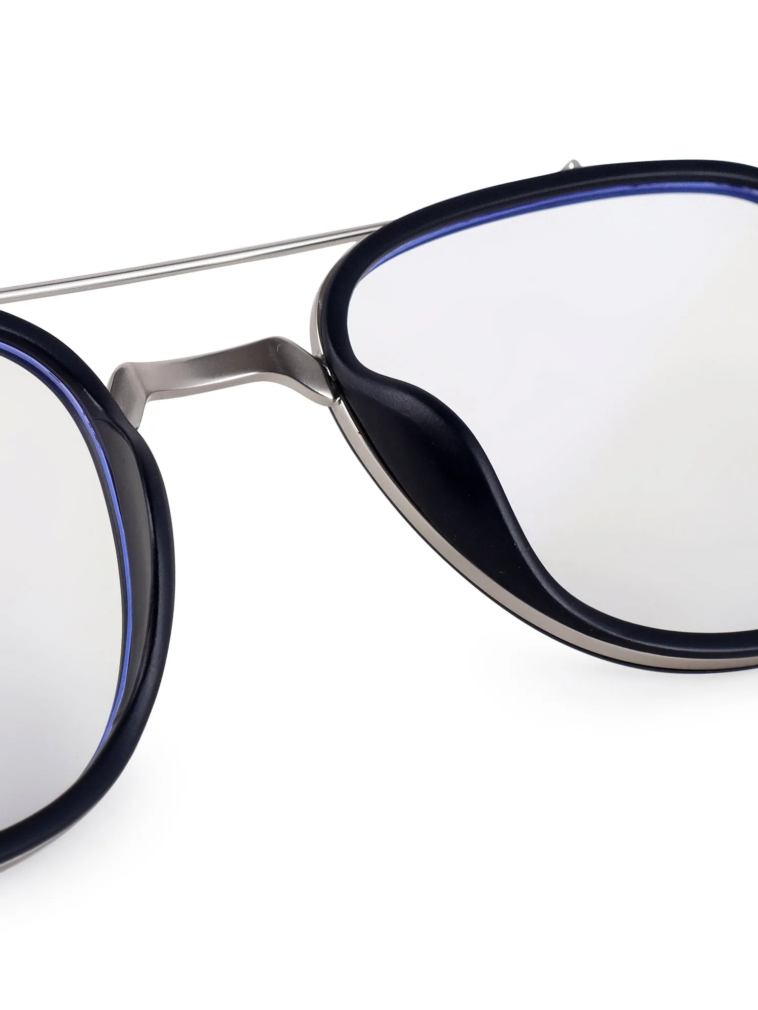 Grexar | Silver & Black Medium Full Rim Square Clip-on for Men & Women [UV-protected]
