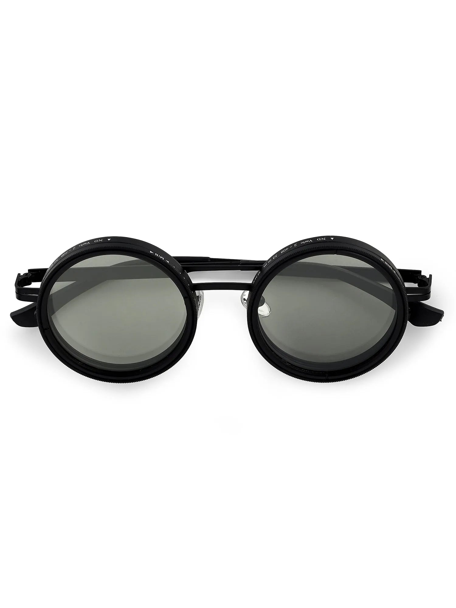 APERTURE | Black Large Full Rim Round Sunglasses for Men & Women [Tint Adjustable]