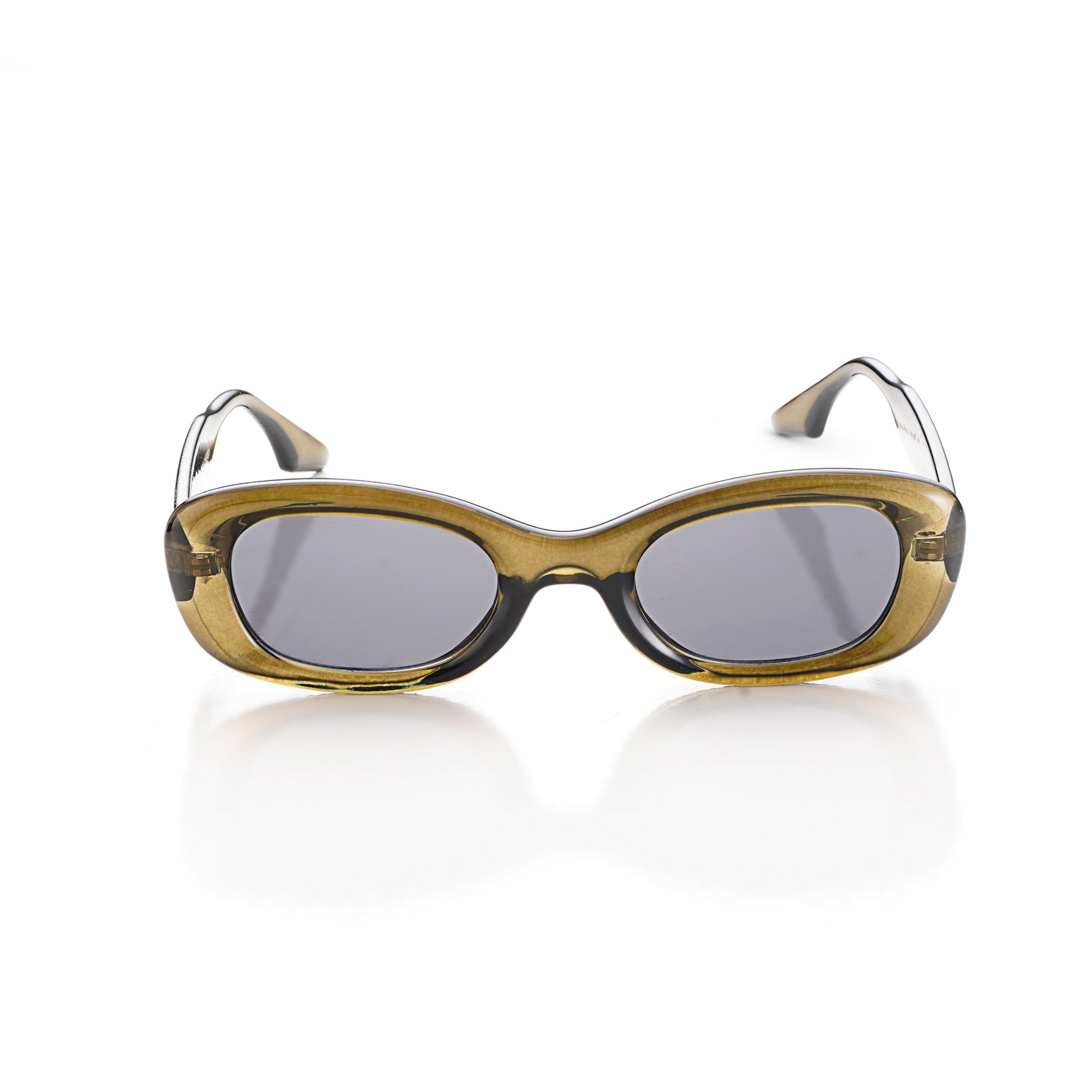 Aura | Transparent-Green Medium Full Rim Oval Sunglasses for Men & Women [UV-protected]