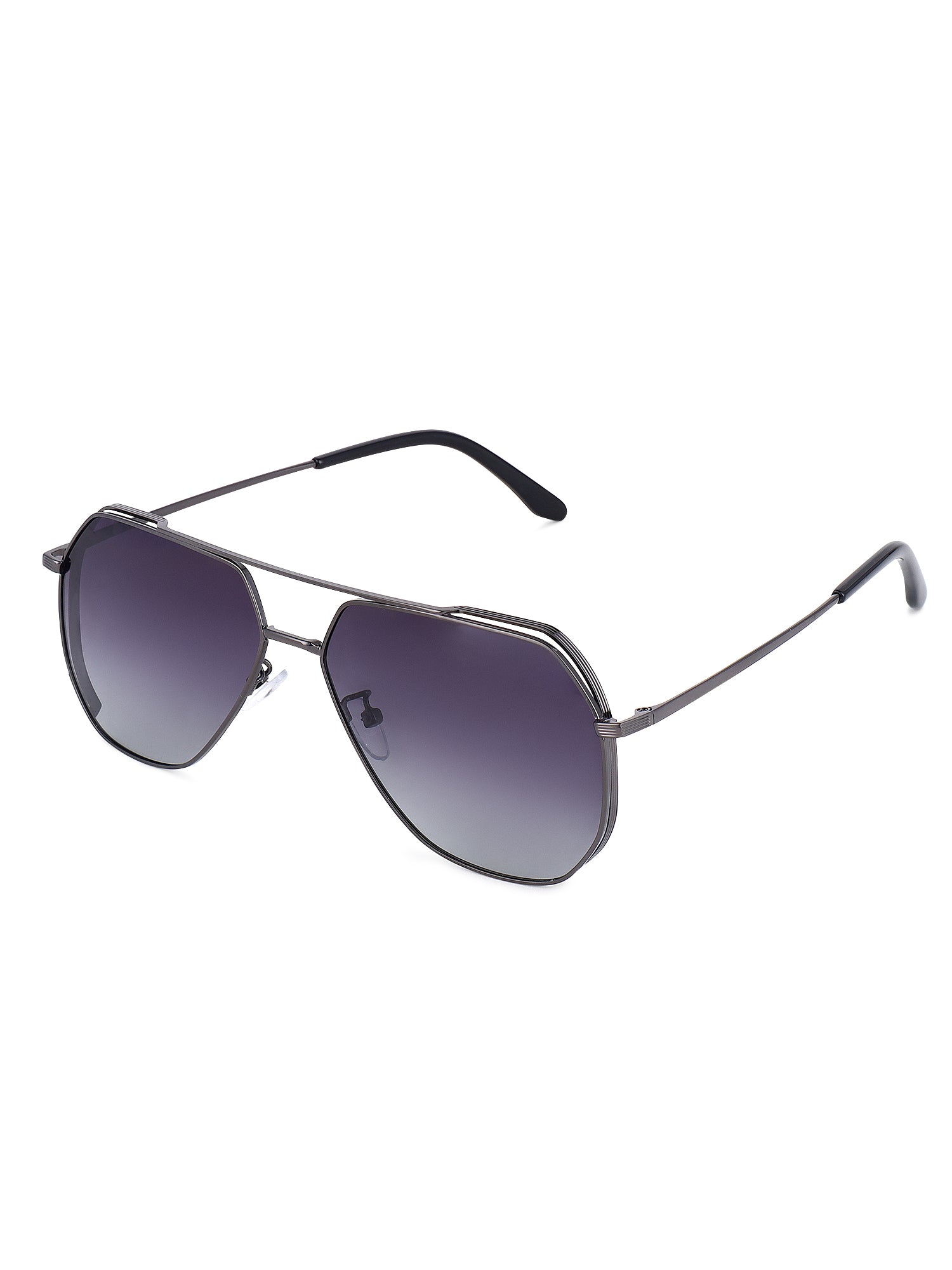 Drakara | Grey Large Full Rim Hexagonal Sunglasses for Men [Polarized]