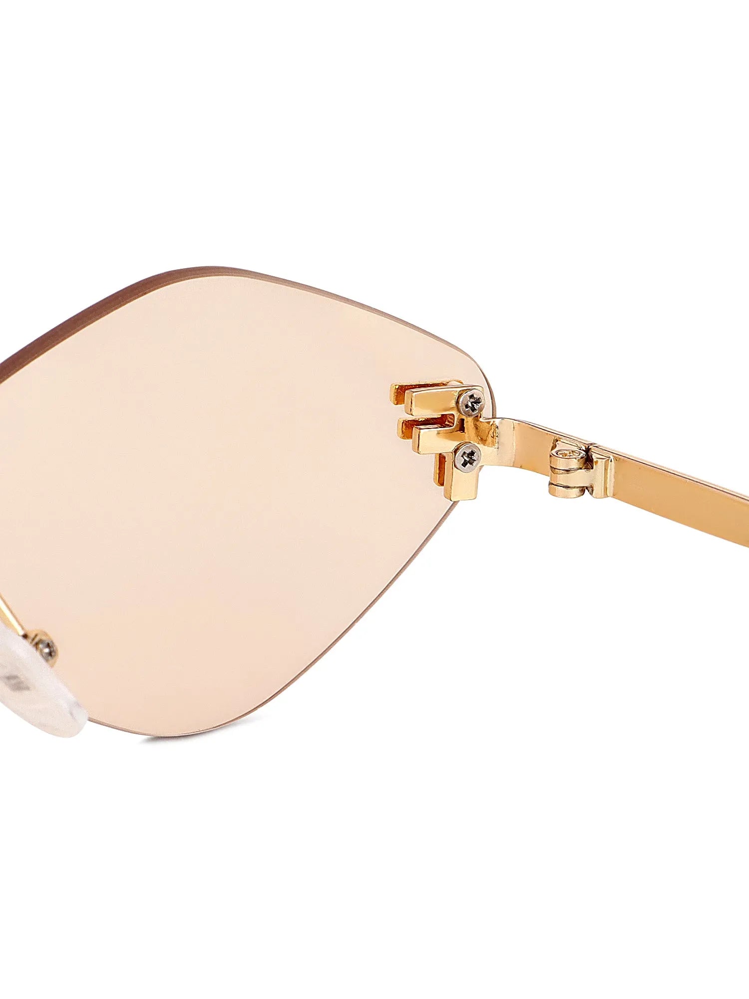 Xelora | Light Yellow Small Rim Less Diamond Sunglasses for Women [UV-protected]