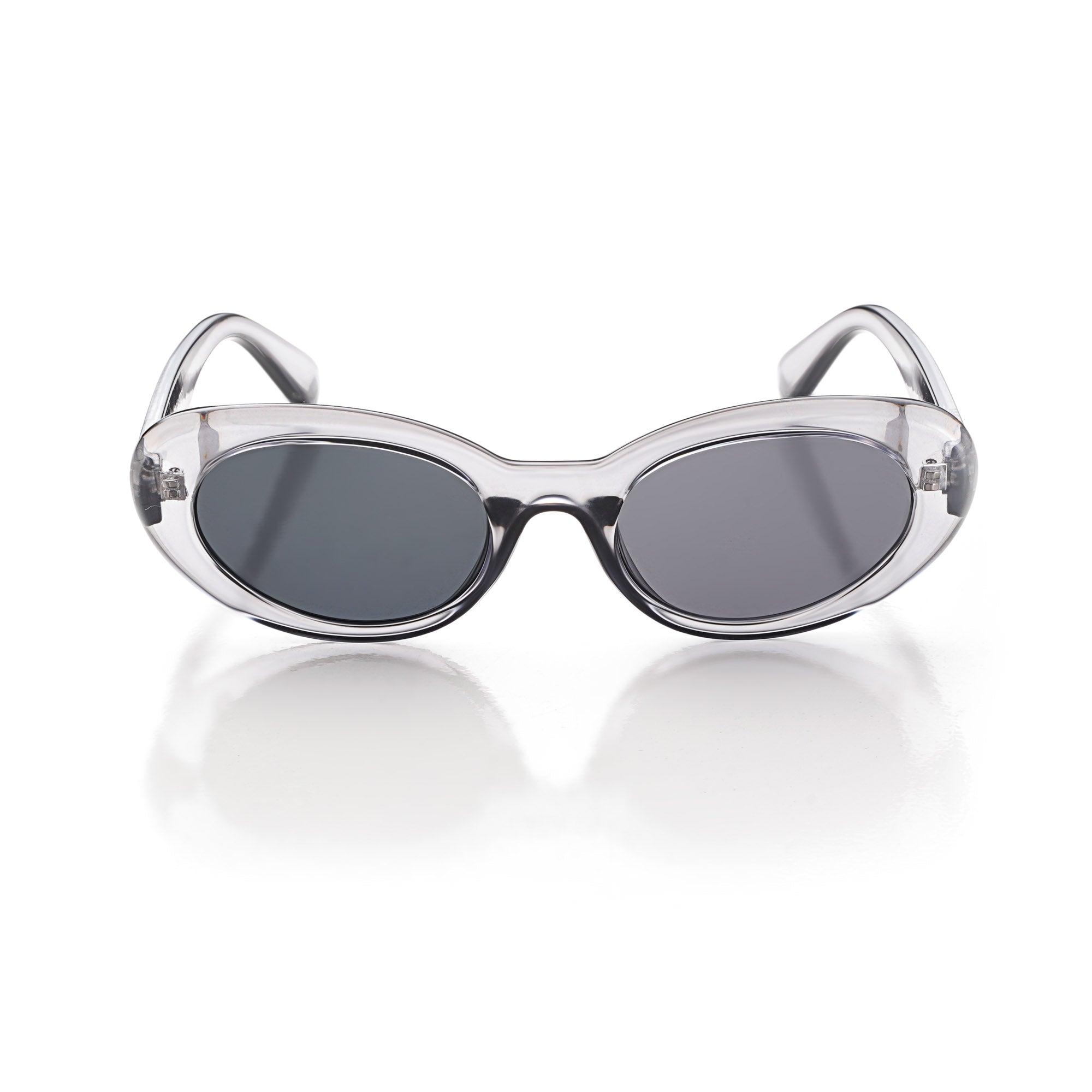 Thunderx | Transparent-Grey Medium Full Rim Oval Sunglasses for Women [UV-protected]