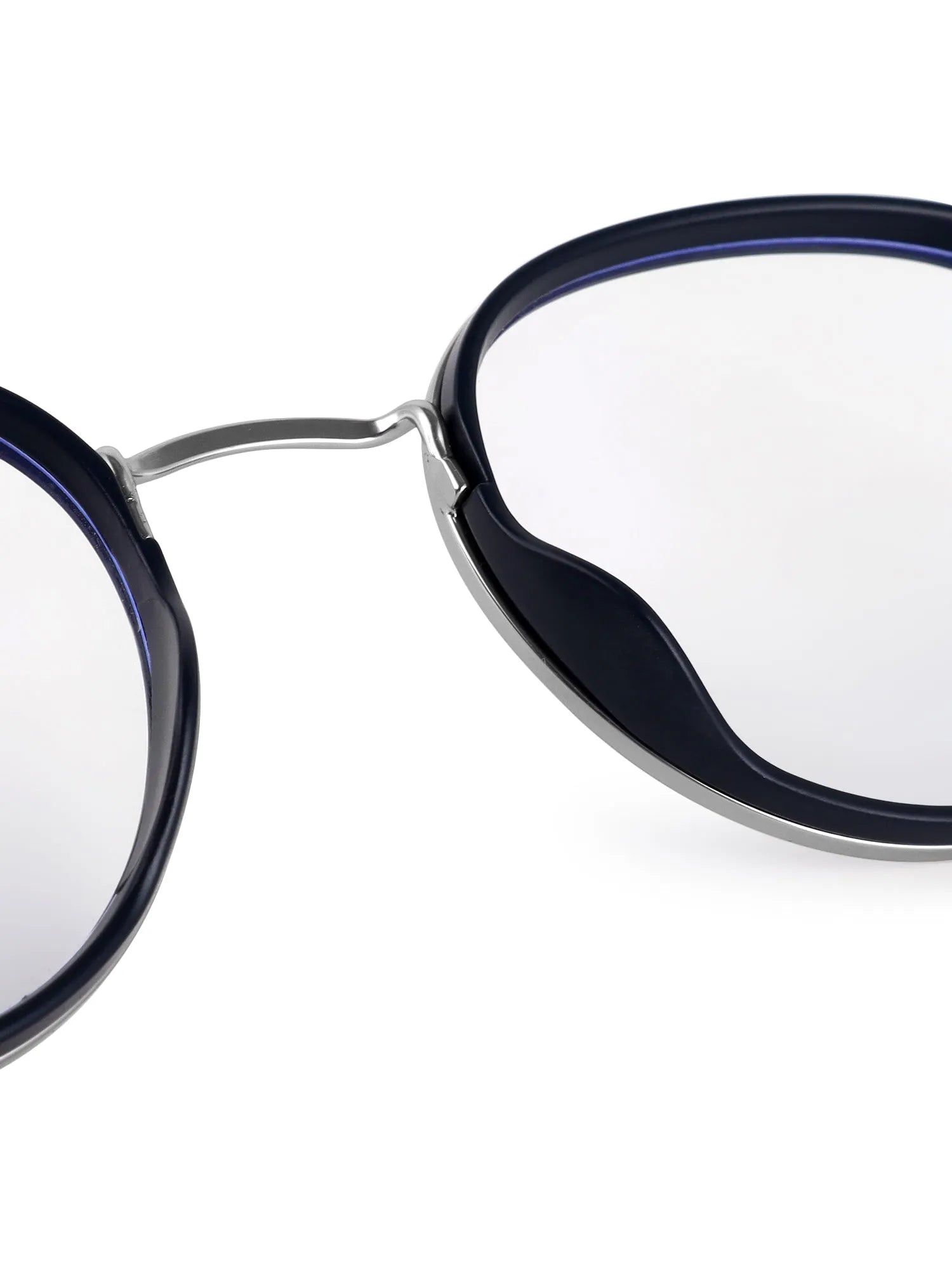 Ignisra | Silver & Black Medium Full Rim Oval Clip-on for Men & Women [UV-protected]