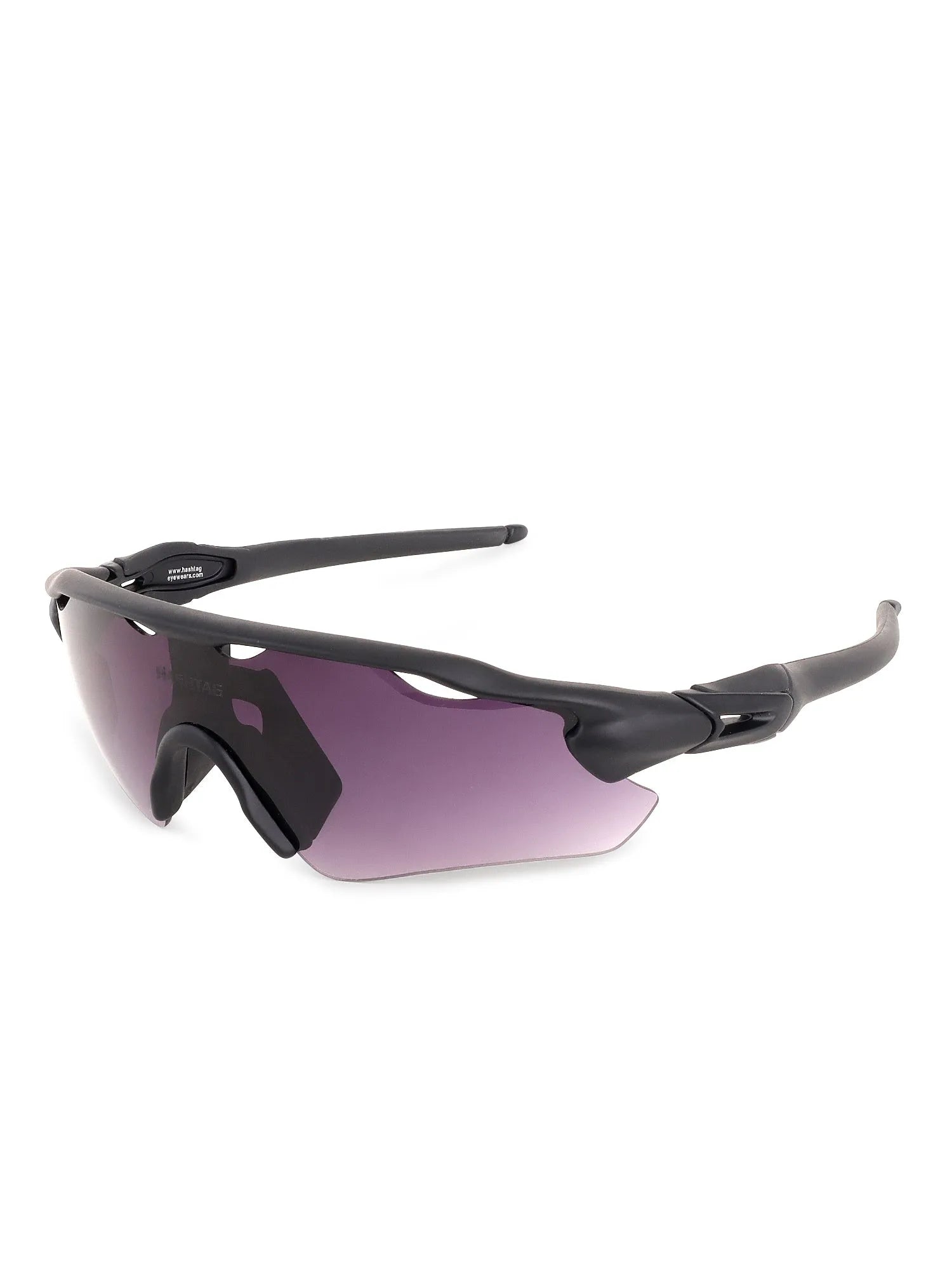 Chronos | Black Medium Half Rim Shield Sports for Men & Women [UV-protected]