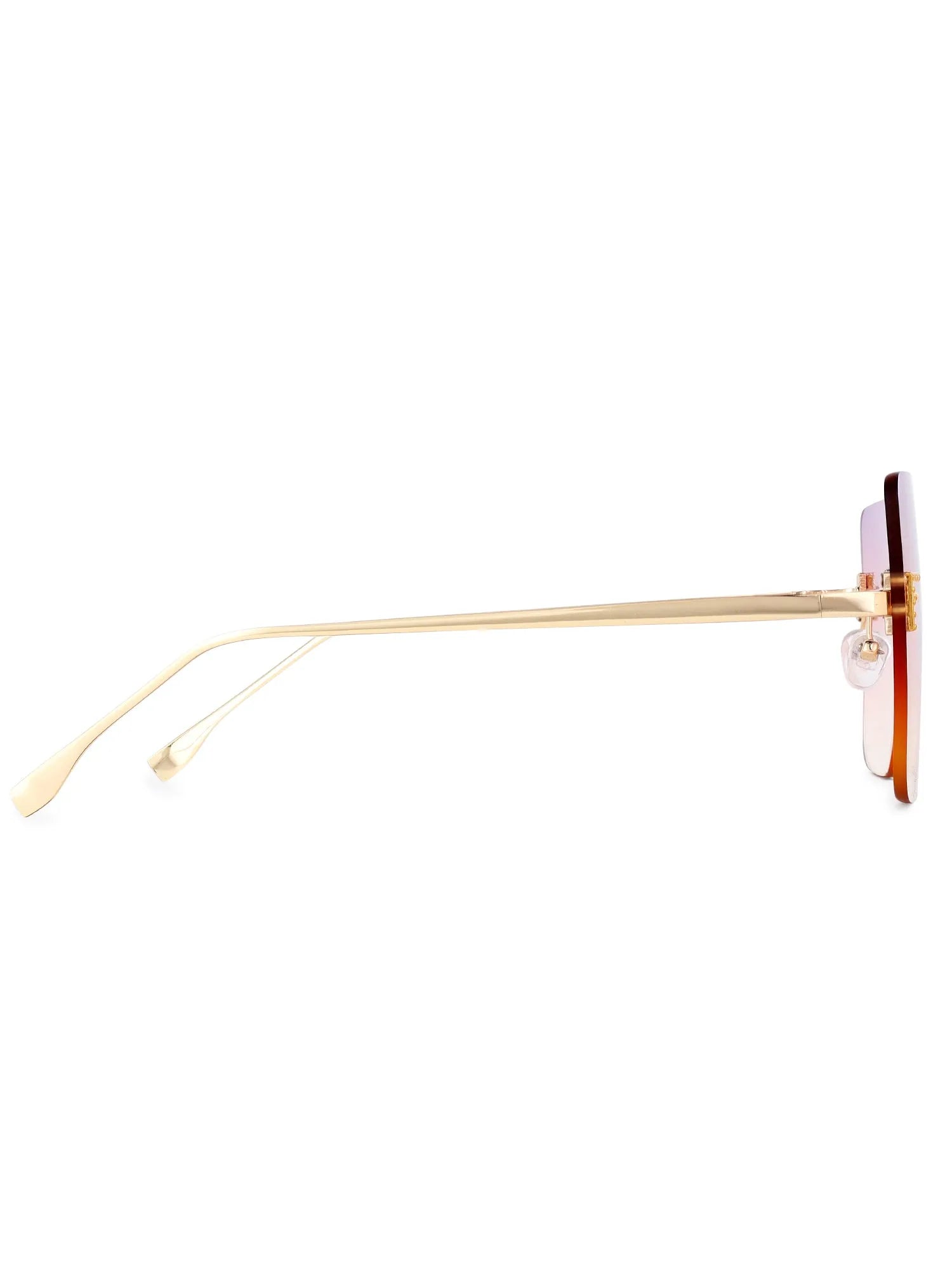 Tesseron | Gradient Pink Small Rim Less Square Sunglasses for Women [UV-protected]
