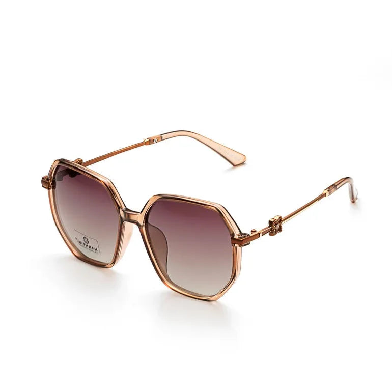 Fyreon | Pink Large Full Rim Hexagonal Sunglasses for Women [Polarized]