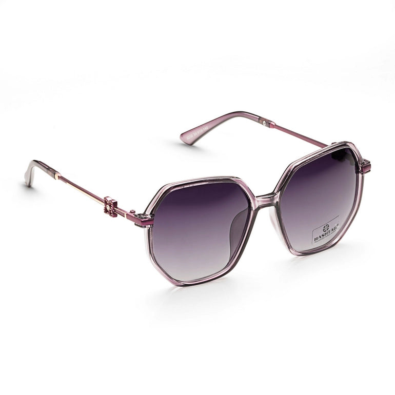 Hashtag Exclusive Hexagonal Sunglasses for Women - 8236-Purple